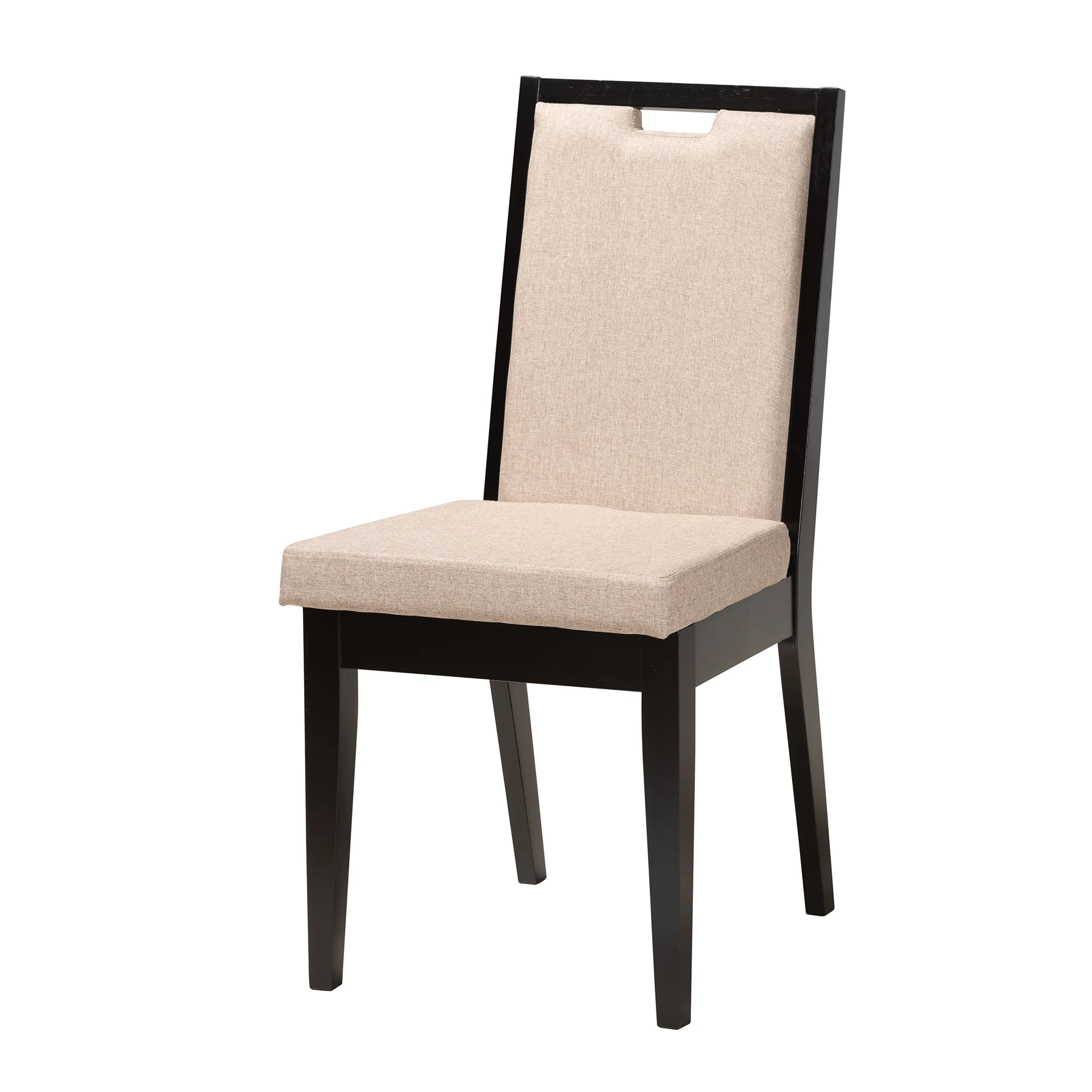 Baxton Studio Ana Modern Beige Fabric and Dark Brown Finished Wood 5-Piece Dining Set - Image 5