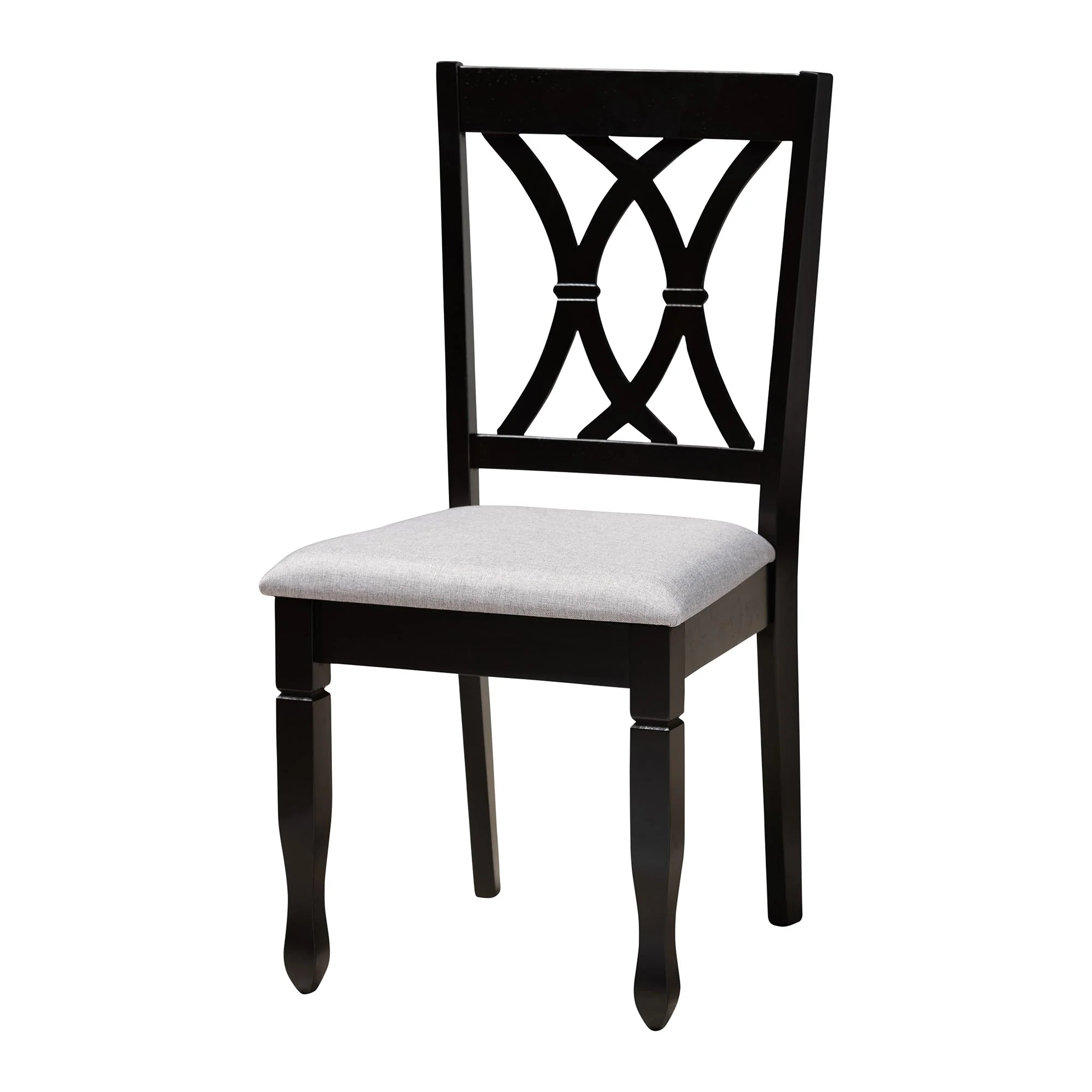 Baxton Studio April Modern Grey Fabric and Dark Brown Finished Wood 5-Piece Dining Set - Image 3