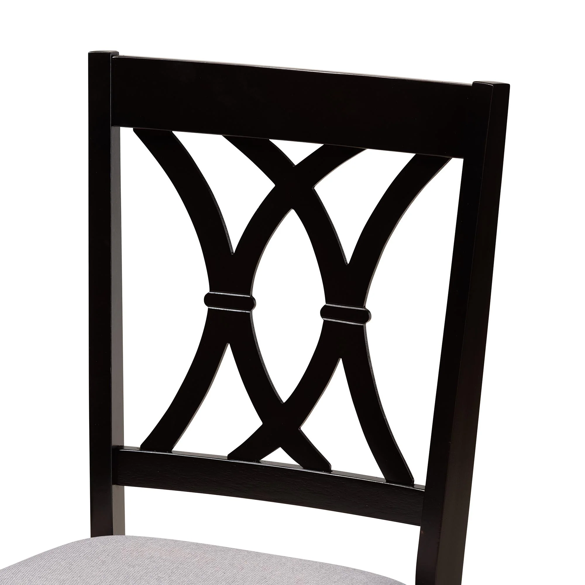 Baxton Studio April Modern Grey Fabric and Dark Brown Finished Wood 5-Piece Dining Set - Image 6