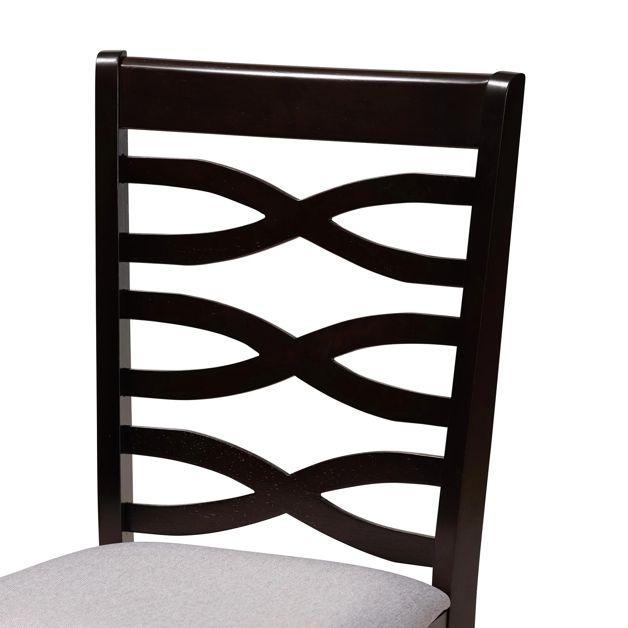 Baxton Studio Ariane Modern Grey Fabric and Dark Brown Finished Wood 5-Piece Dining Set - Image 6