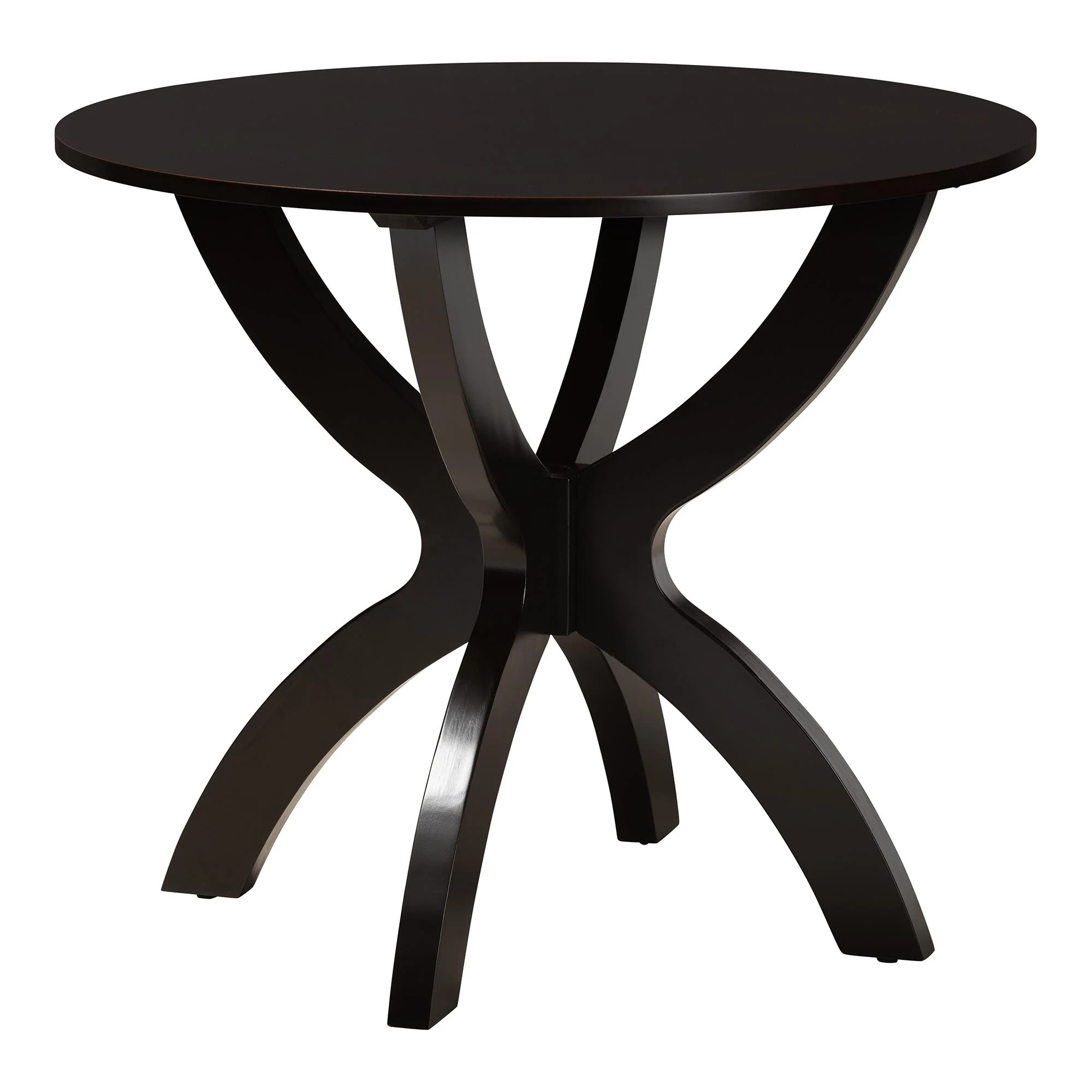 Baxton Studio Aspen Modern Sand Fabric and Dark Brown Finished Wood 5-Piece Dining Set - Image 4
