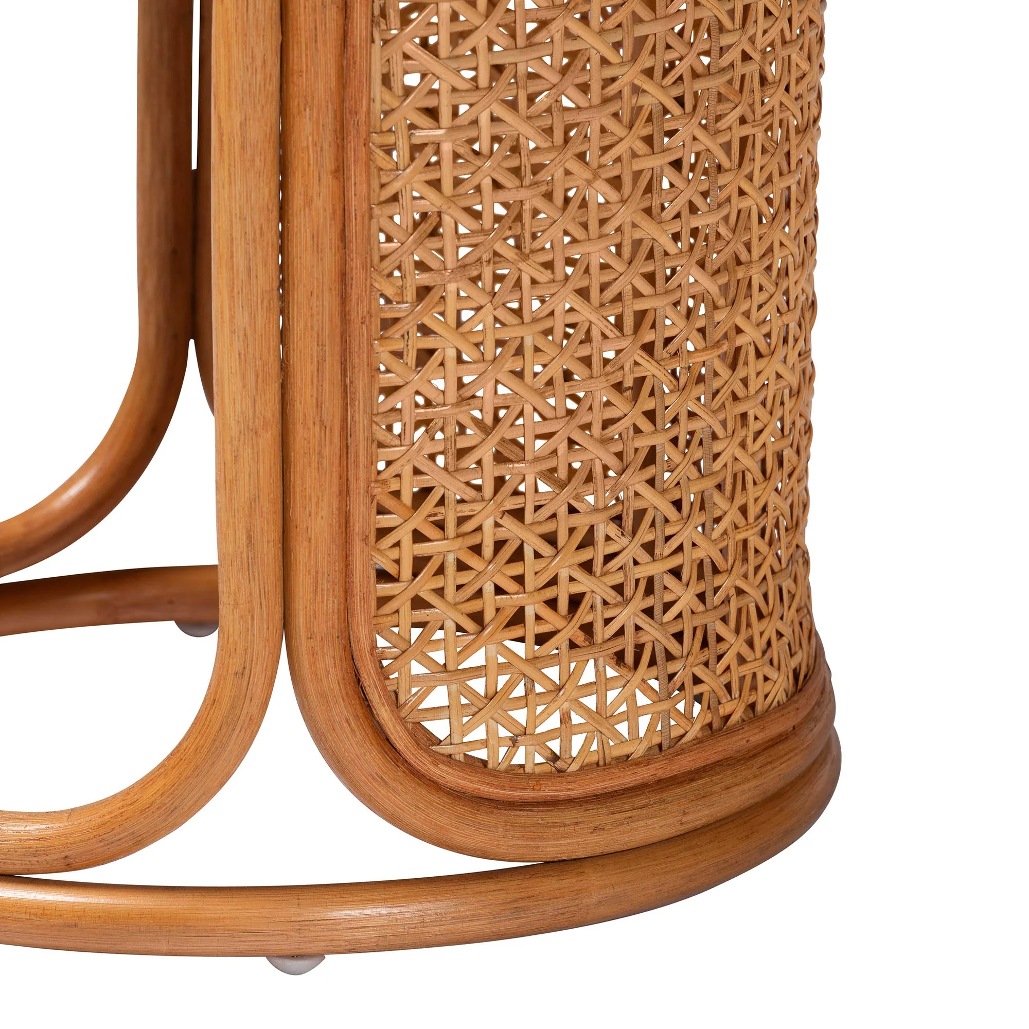 Baxton Studio bali & pari Eldon Bohemian Honey Rattan End Table - Image 5