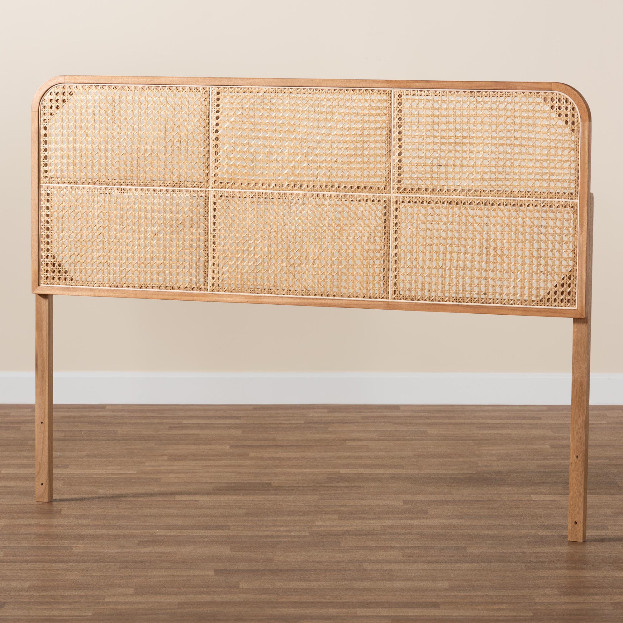 Baxton Studio bali & pari Lainer Modern Bohemian Black Finished Bayur Wood and Natural Bamboo Queen Size Headboard - Image 22