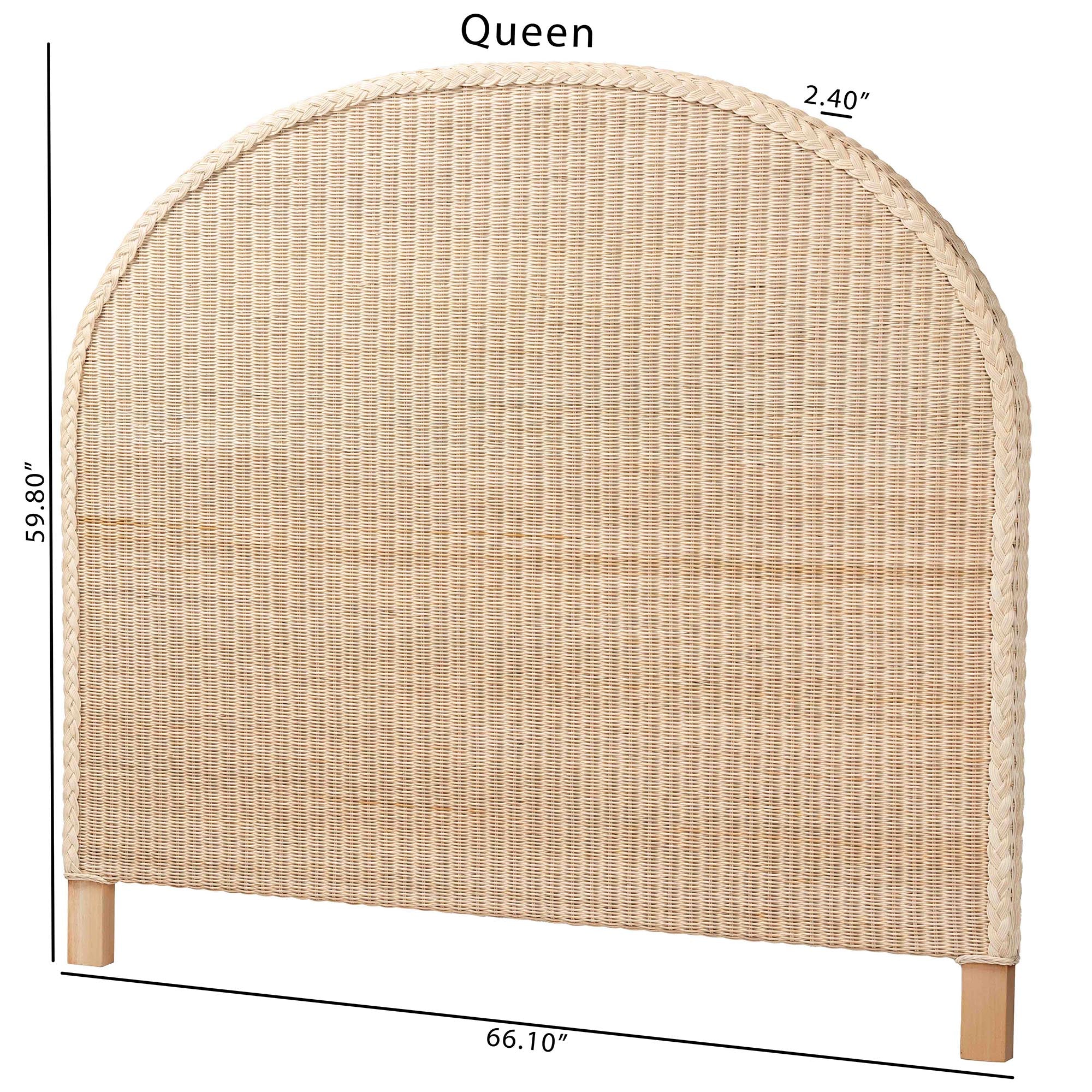 Baxton Studio bali & pari Lanica Japandi Sun Bleached Rattan Queen Size Standalone Headboard - Image 8