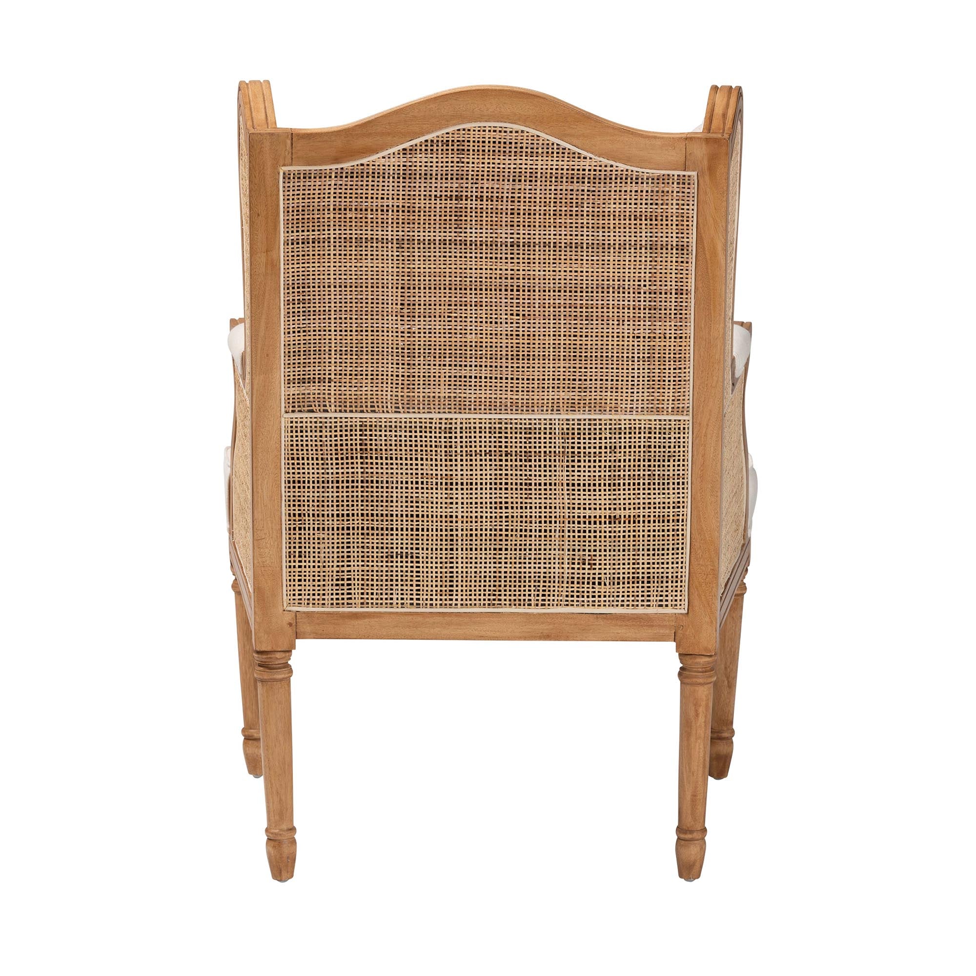 Baxton Studio bali & pari Rachana Traditional French Beige Fabric and Honey Oak Finished Wood Accent Chair - Image 7