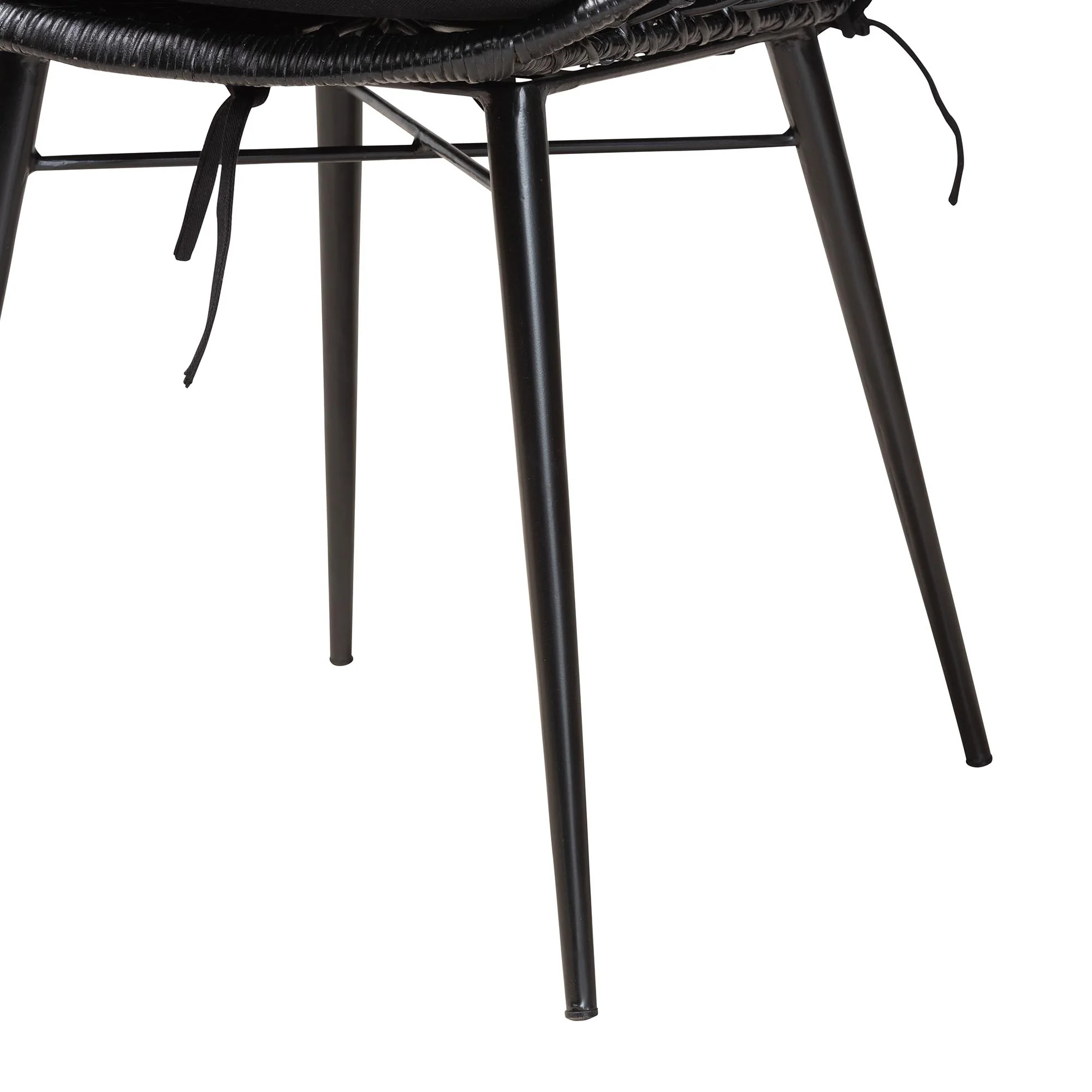 Baxton Studio Ballerina Modern Bohemian Black Finished Wood and Rattan 5-Piece Dining Set - Image 9