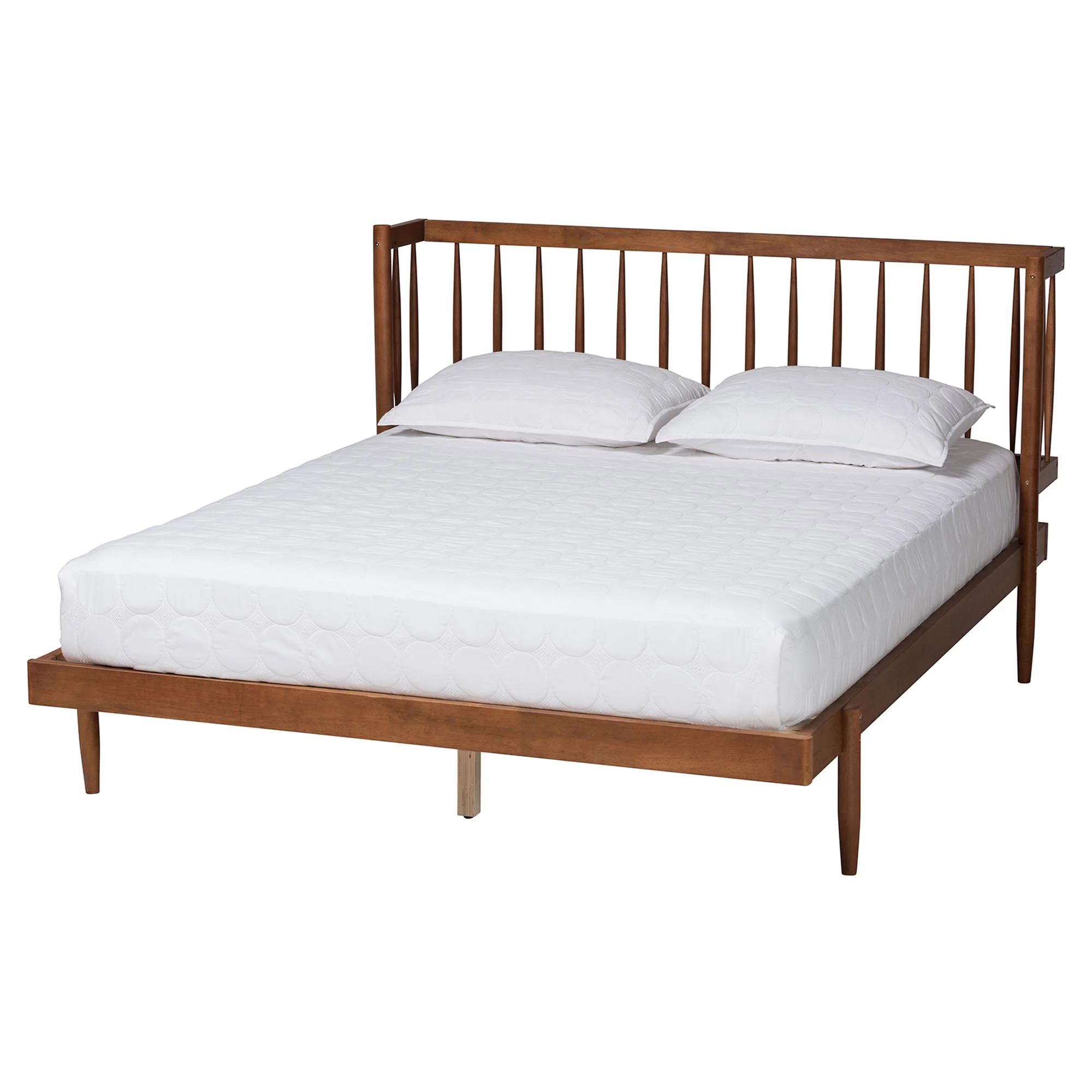 Baxton Studio Calderon Retro-Modern Walnut Brown Finished Wood Queen Size Platform Bed - Image 2