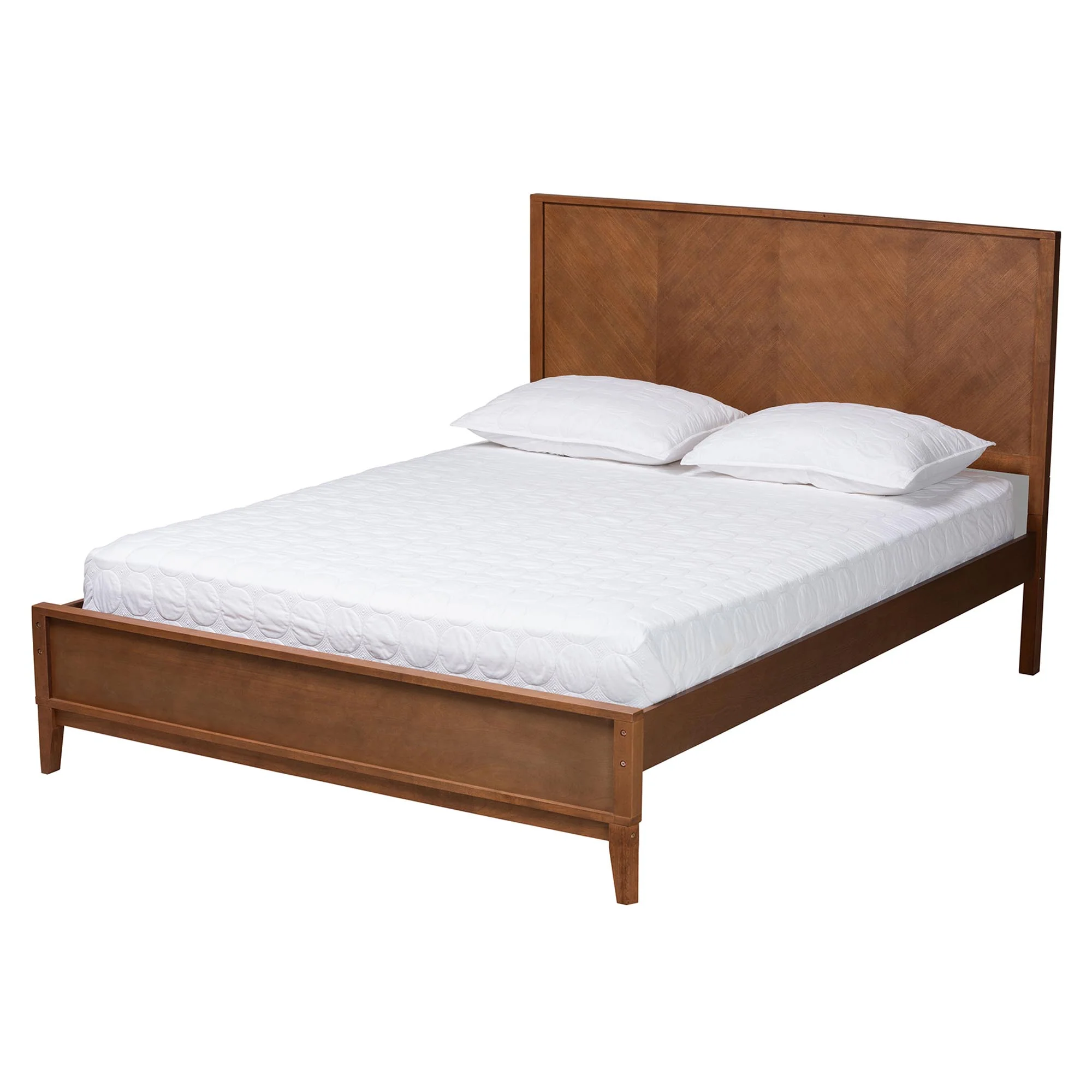 Baxton Studio Carver Classic Transitional Ash Walnut Finished Wood Queen Size Platform Bed - Image 2
