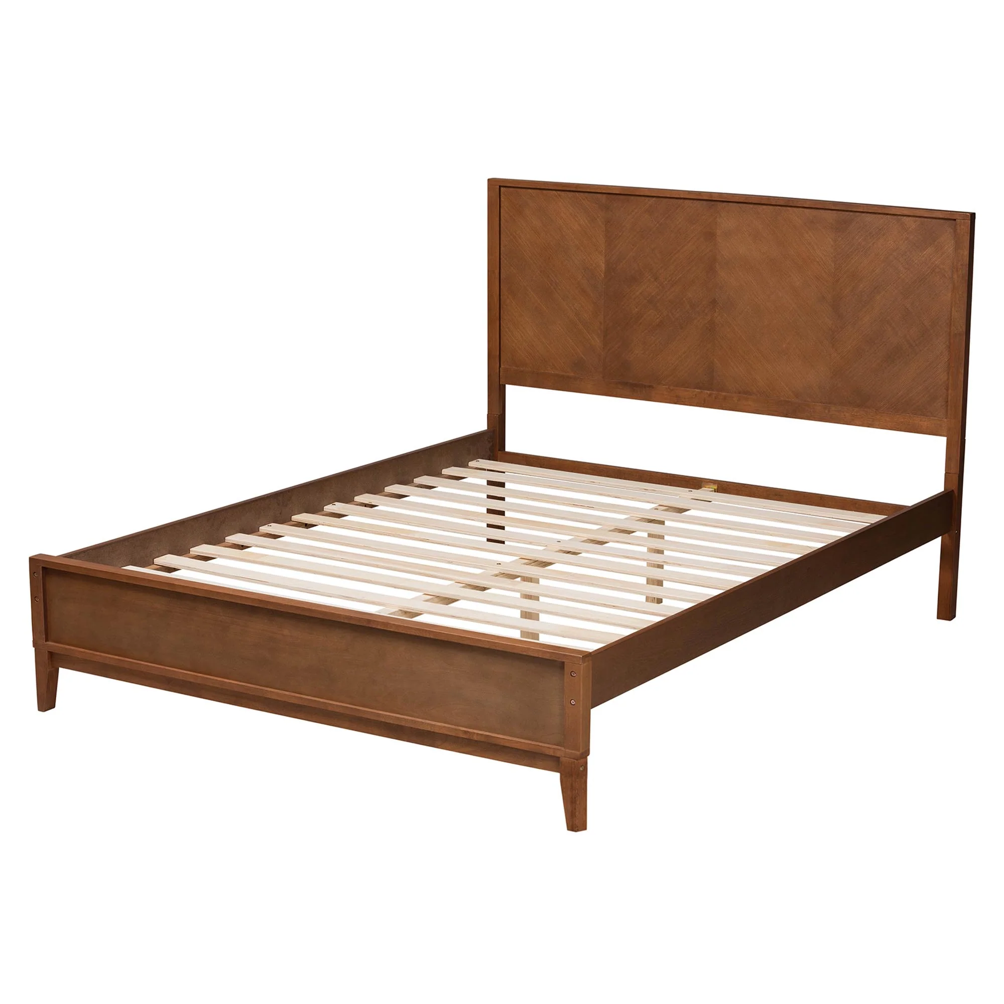 Baxton Studio Carver Classic Transitional Ash Walnut Finished Wood Queen Size Platform Bed - Image 4