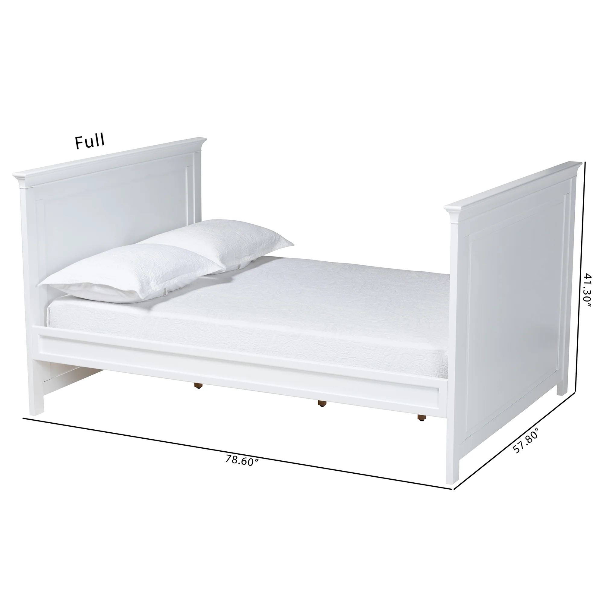 Baxton Studio Ceri Classic and Traditional White Finished Wood Full Size Daybed - Image 8