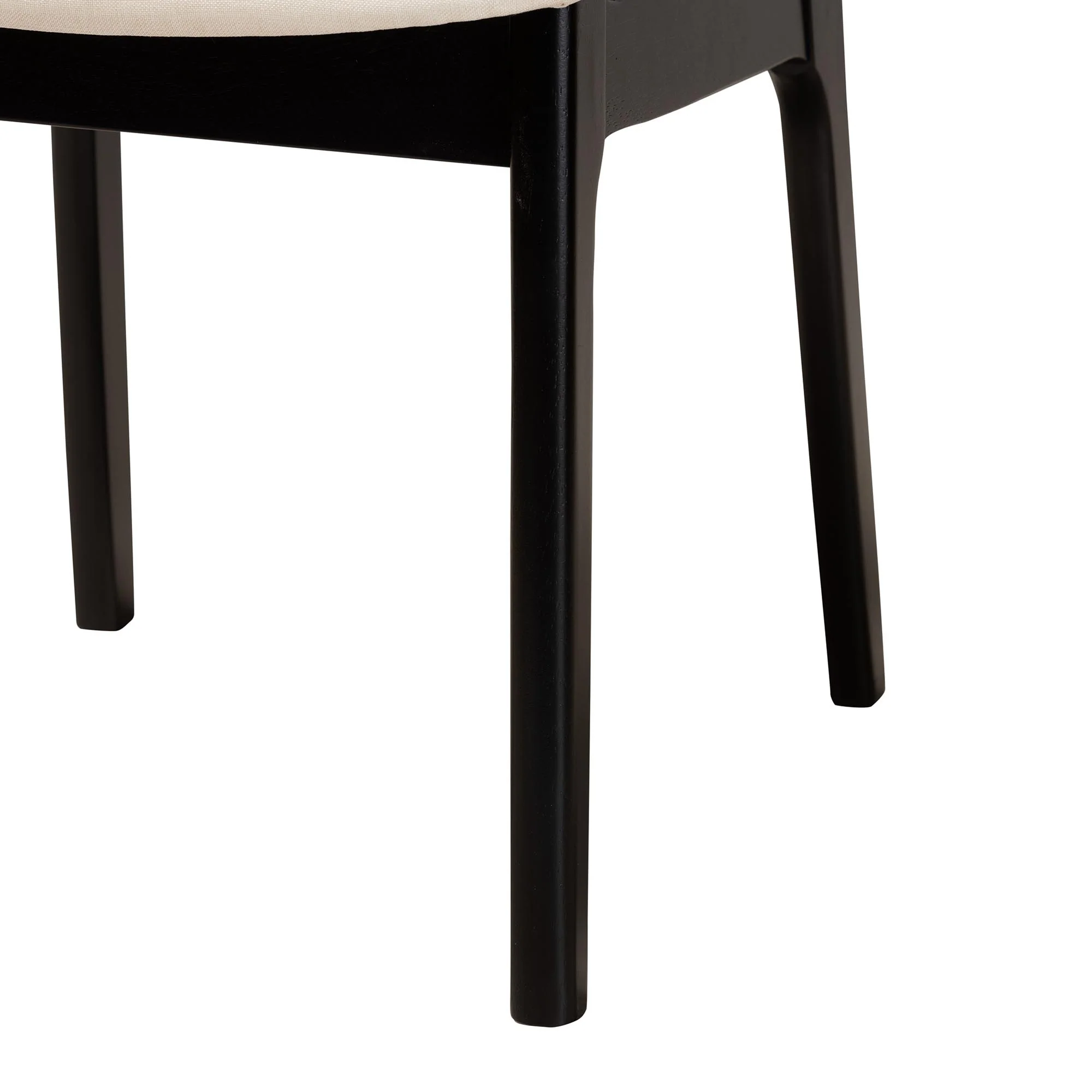 Baxton Studio Dannon Mid-Century Modern Cream Fabric and Black Finished Wood 5-Piece Dining Set - Image 7