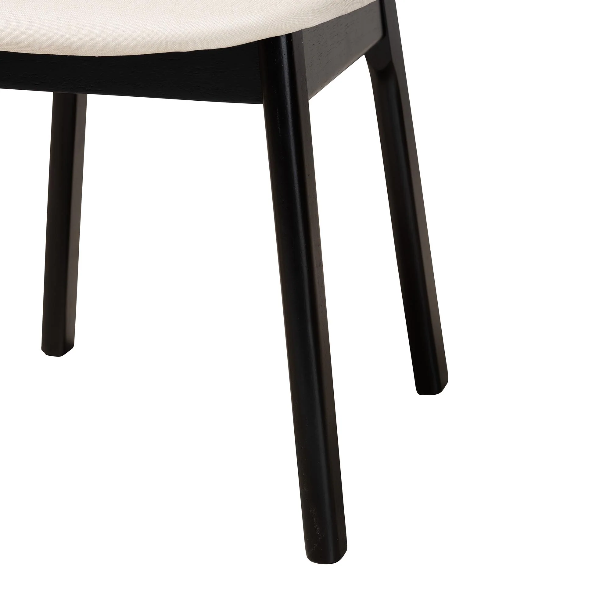Baxton Studio Darrion Mid-Century Modern Cream Fabric and Black Finished Wood 7-Piece Dining Set - Image 9