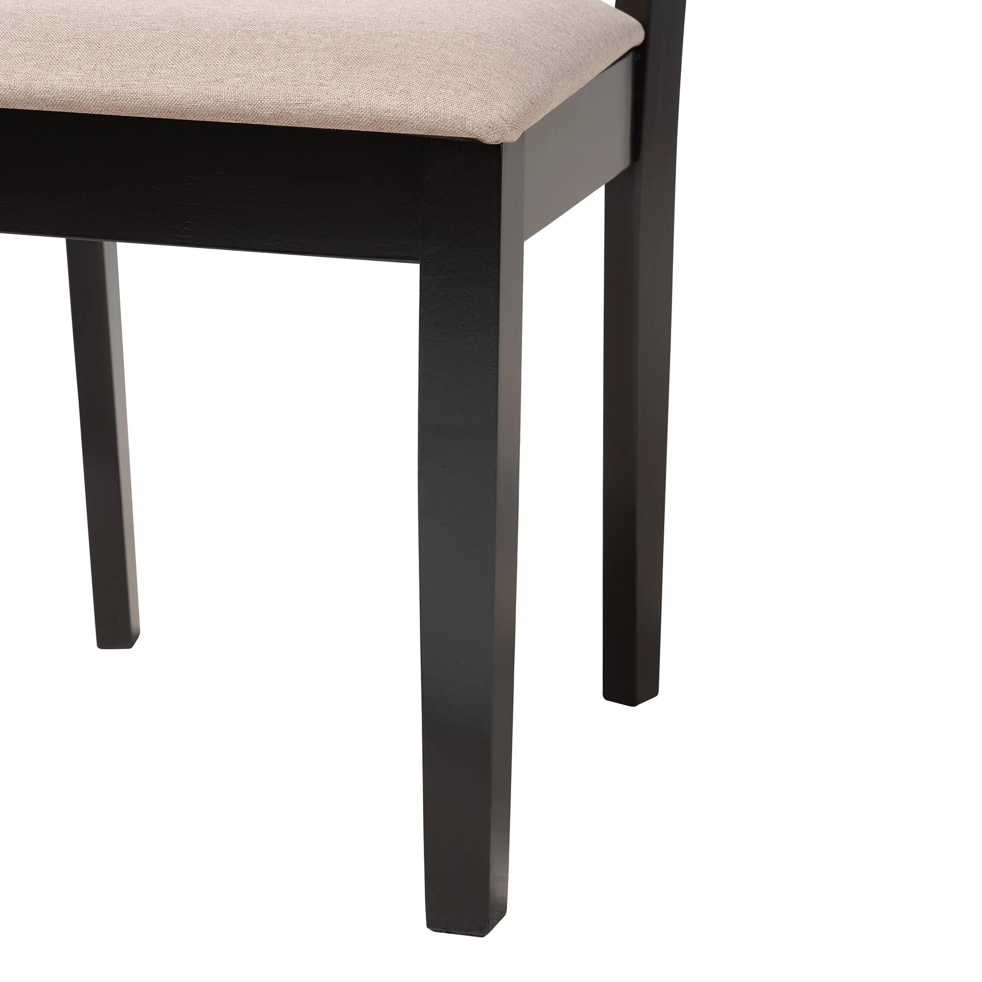 Baxton Studio Deanna Modern Beige Fabric and Dark Brown Finished Wood 6-Piece Dining Set - Image 11