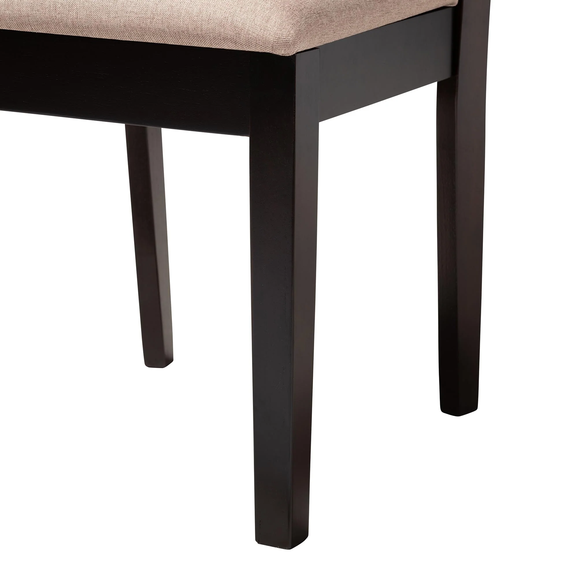 Baxton Studio Edona Modern Sand Fabric and Walnut Brown Finished Wood 5-Piece Dining Set - Image 7