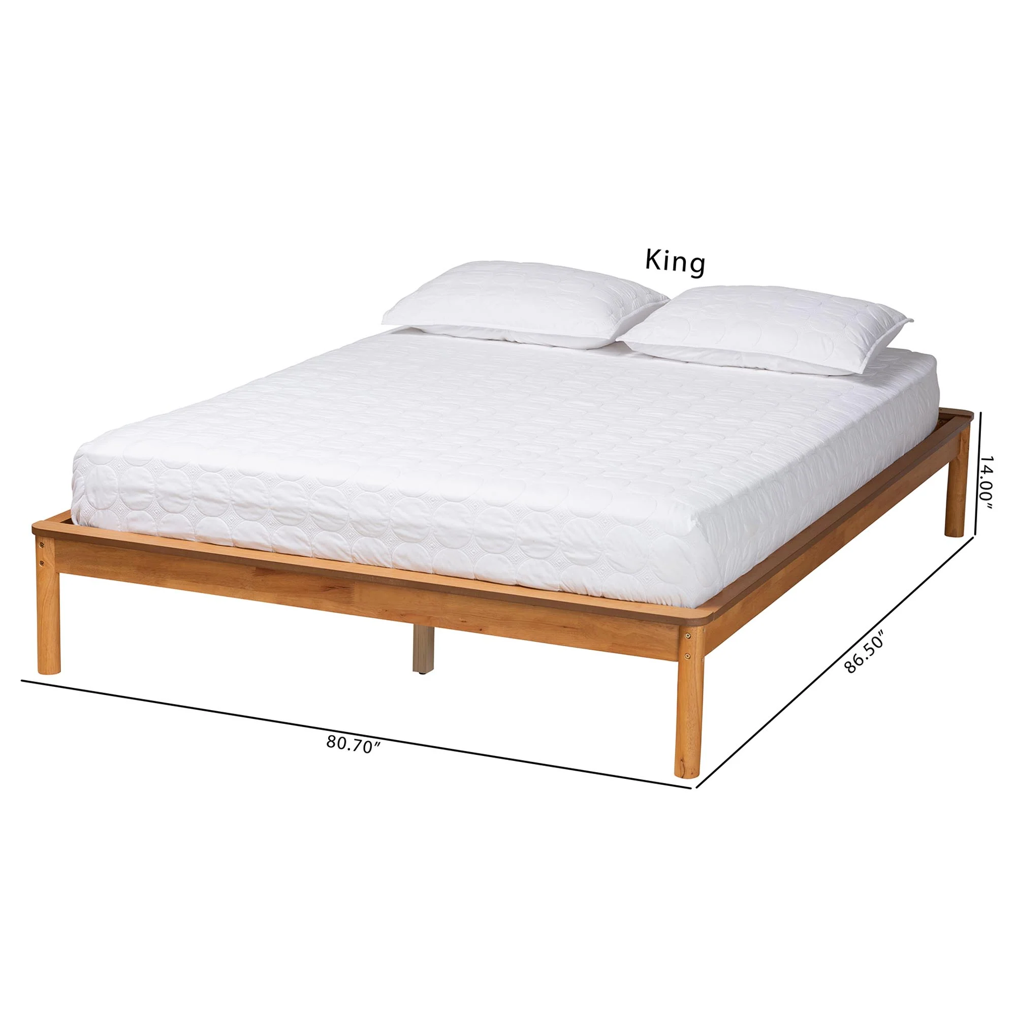 Baxton Studio Efren Mid-Century Modern Honey Oak Finished Wood Full Size Bed Frame - Image 9