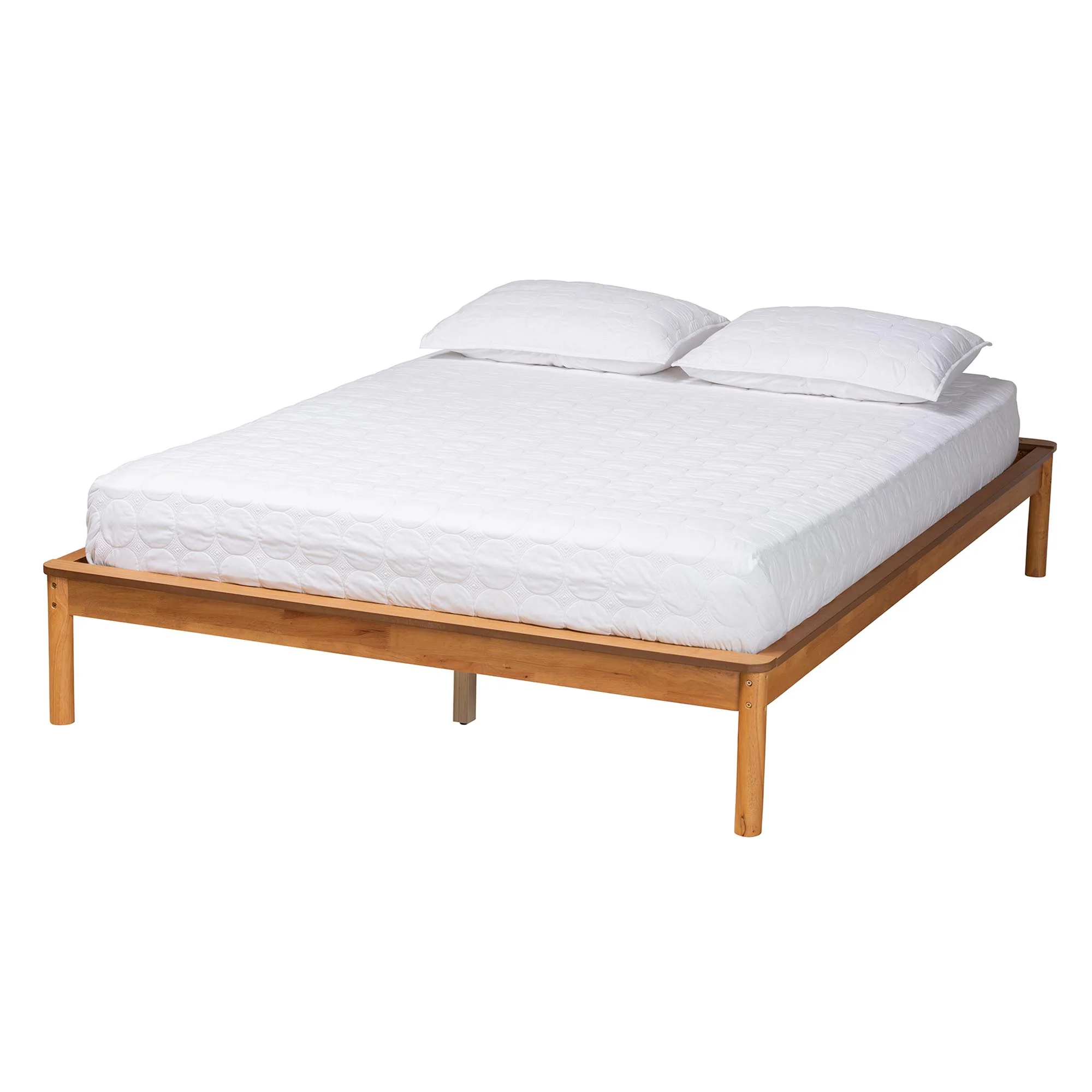 Baxton Studio Efren Mid-Century Modern Honey Oak Finished Wood Queen Size Bed Frame - Image 2