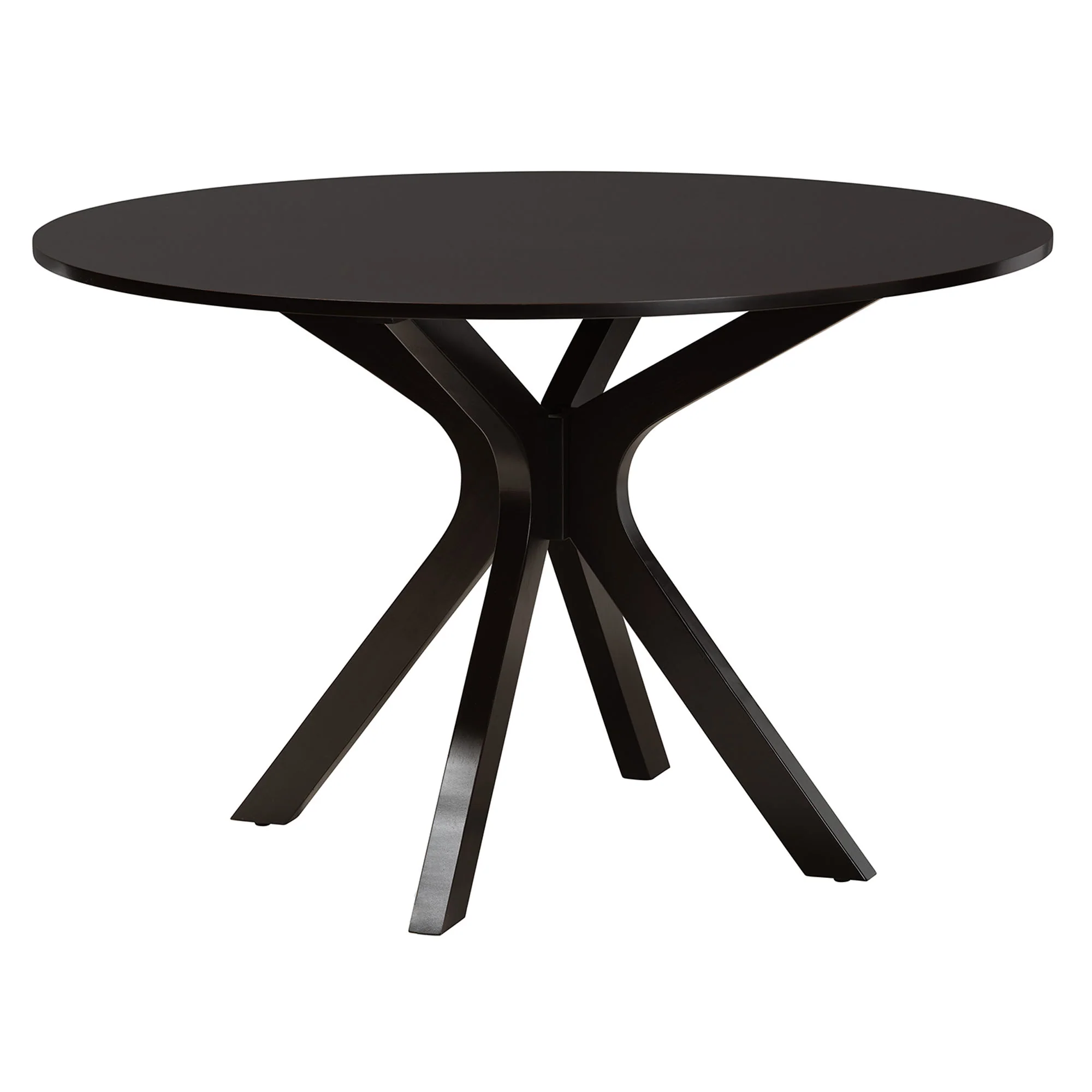 Baxton Studio Eira Modern Sand Fabric and Dark Brown Finished Wood 7-Piece Dining Set - Image 4