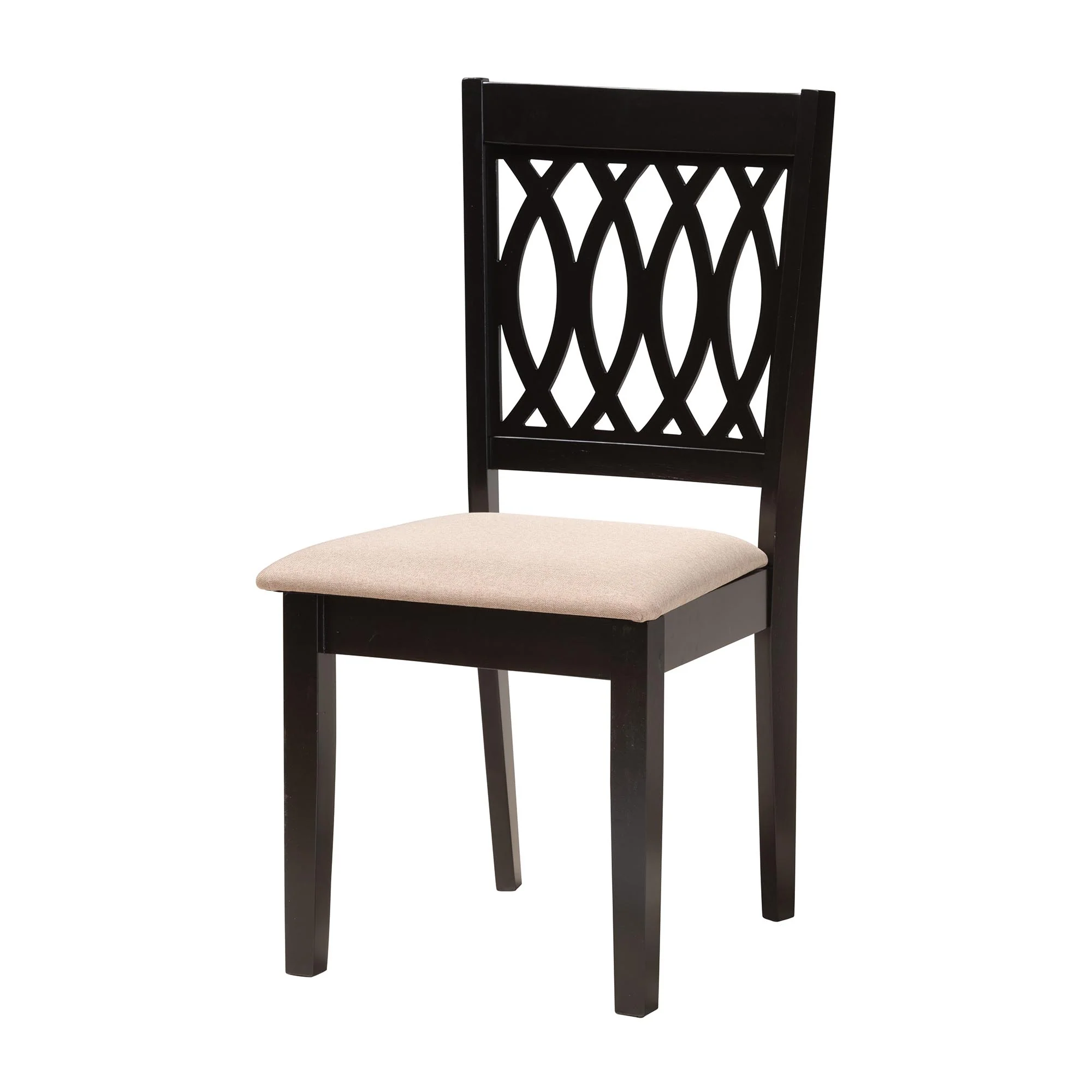 Baxton Studio Florencia Modern Beige Fabric and Espresso Brown Finished Wood 7-Piece Dining Set - Image 5