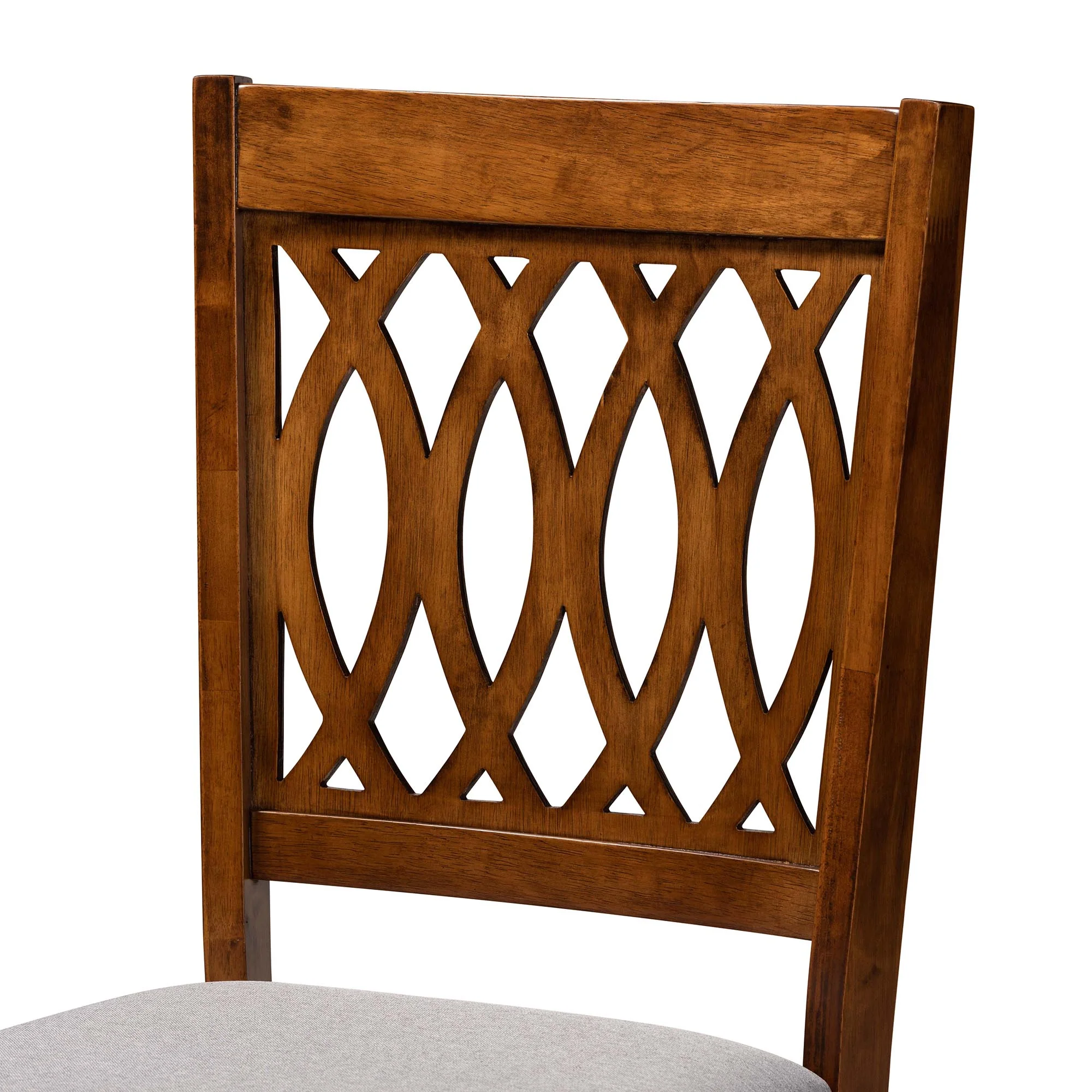 Baxton Studio Florencia Modern Grey Fabric and Walnut Brown Finished Wood Dining Chair - Image 7