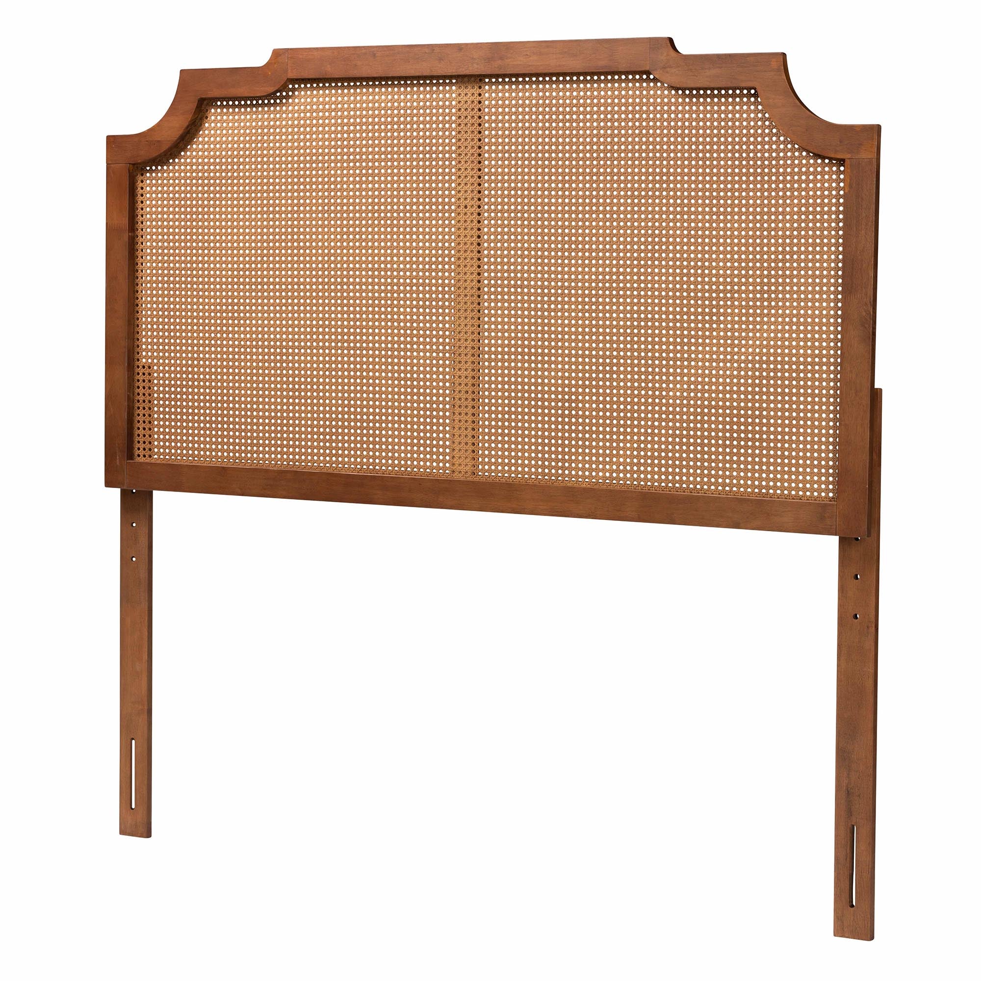 Baxton Studio Fortuna Classic and Traditional Ash Walnut Finished Wood Queen Size Headboard with Rattan - Image 2