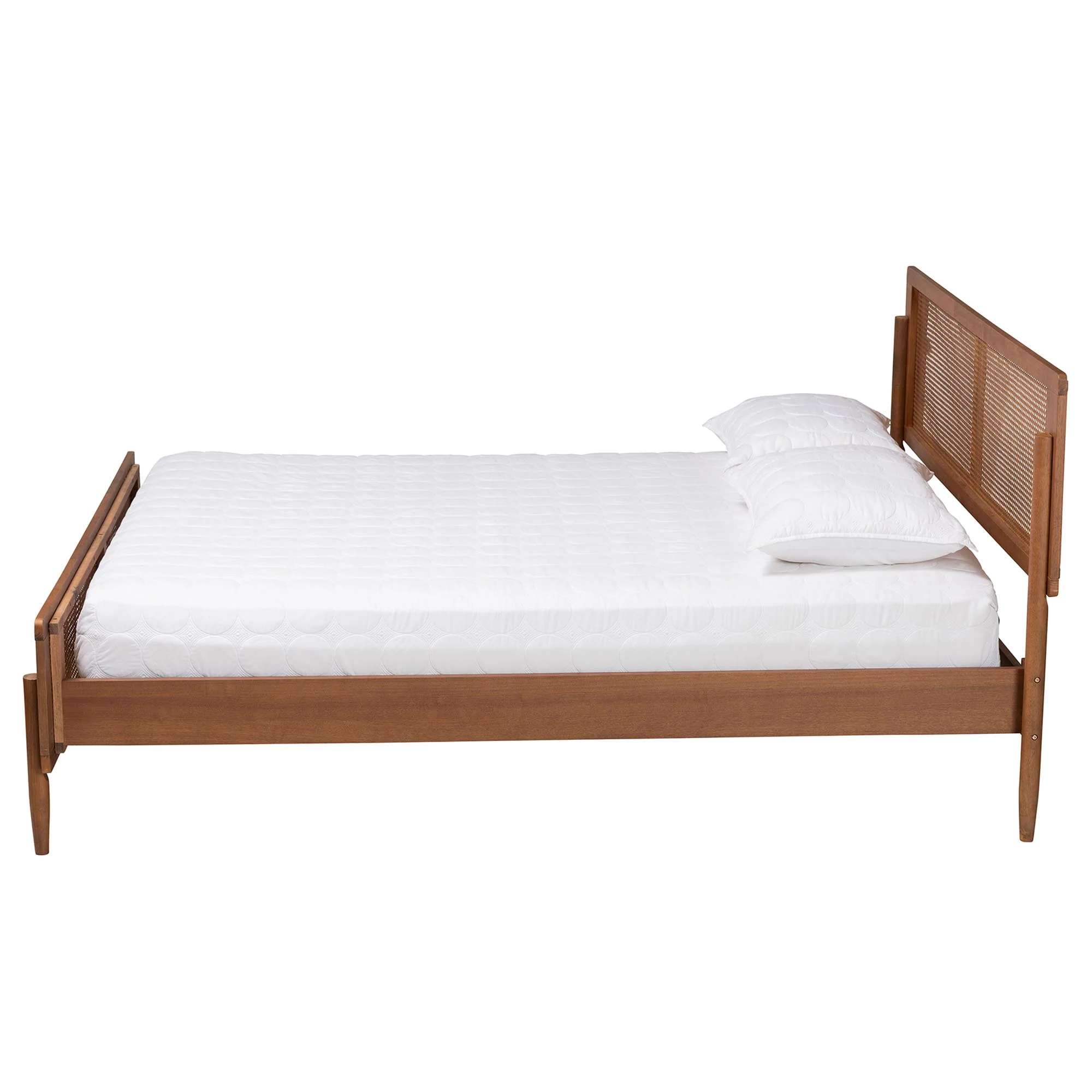 Baxton Studio Gardwin Mid-Century Modern Ash Walnut Finished Wood King Size Platform Bed - Image 3