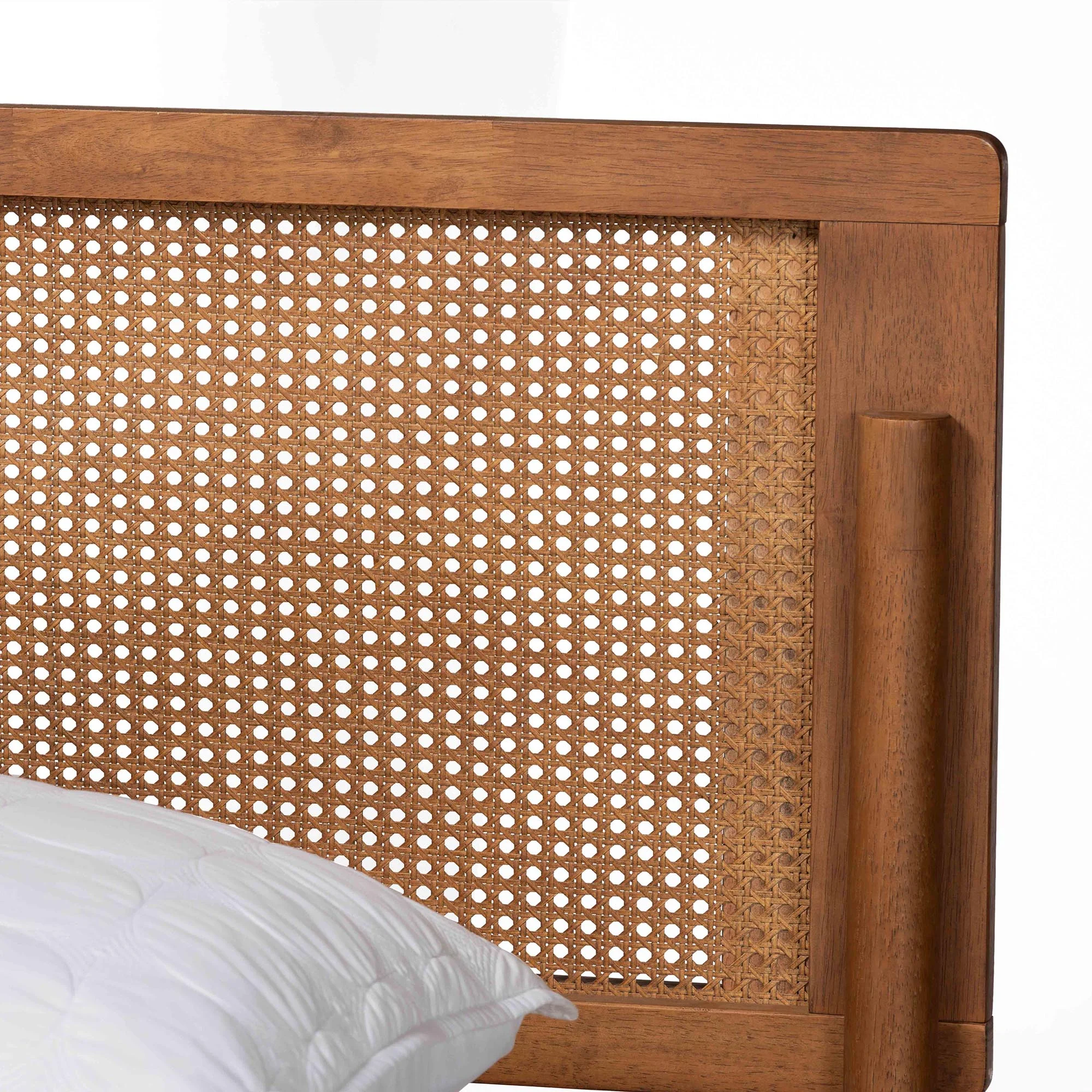 Baxton Studio Gardwin Mid-Century Modern Ash Walnut Finished Wood King Size Platform Bed - Image 5