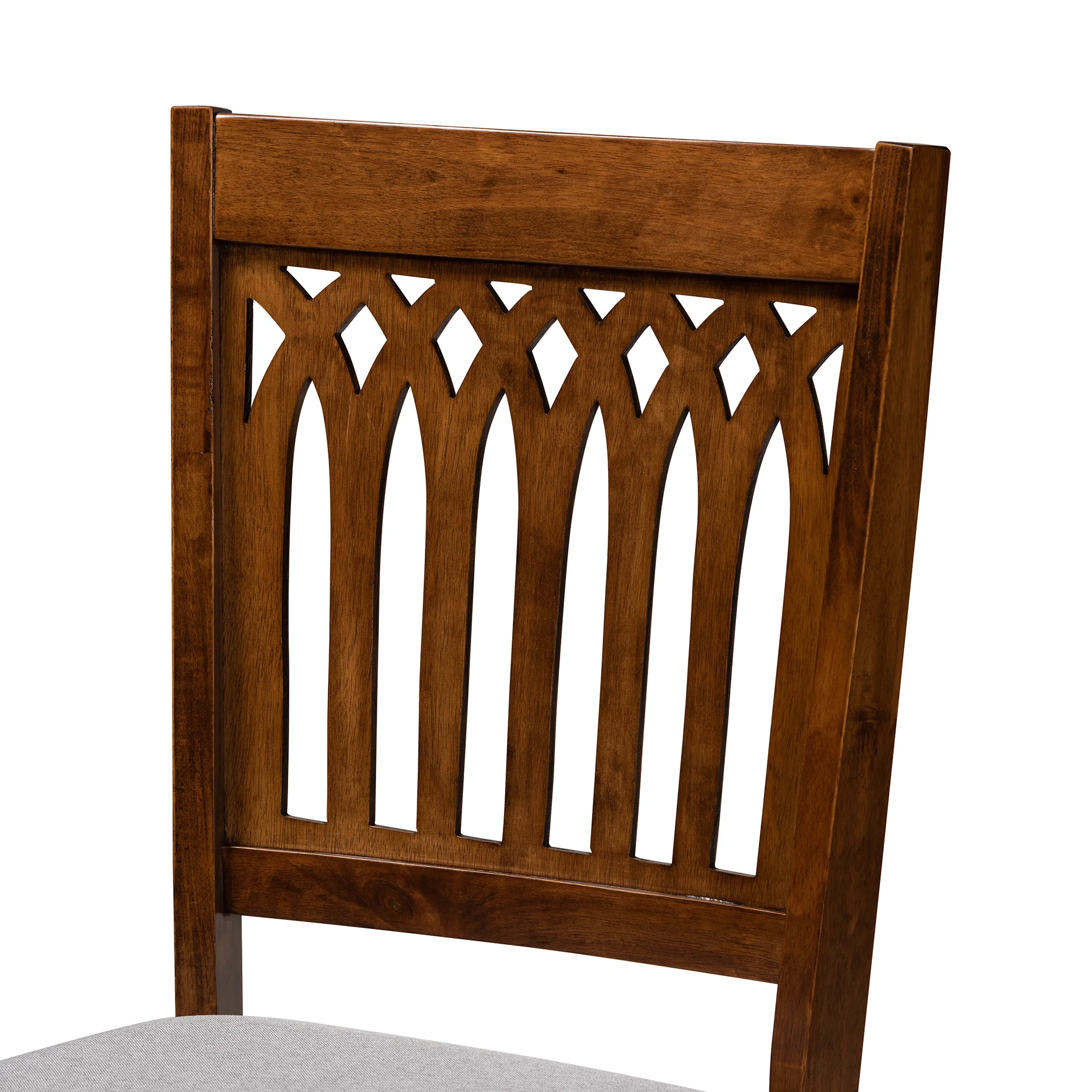 Baxton Studio Genesis Modern Grey Fabric and Walnut Brown Finished Wood 5-Piece Dining Set - Image 8