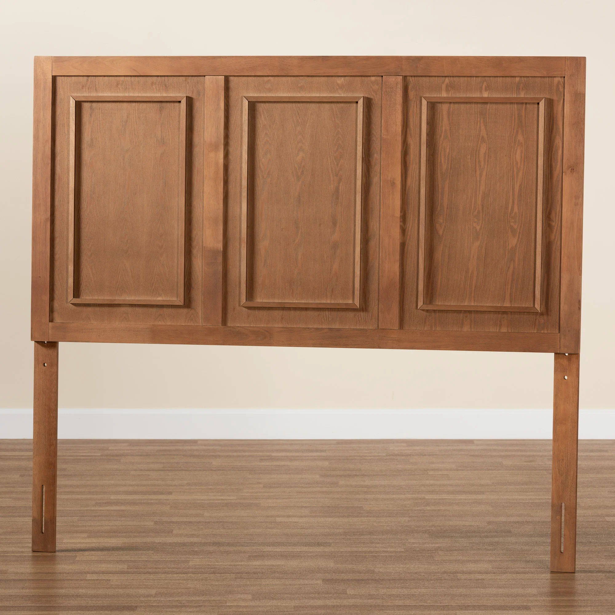 Baxton Studio Giordano Classic and Traditional Ash Walnut Finished Wood Queen Size Headboard - Image 6