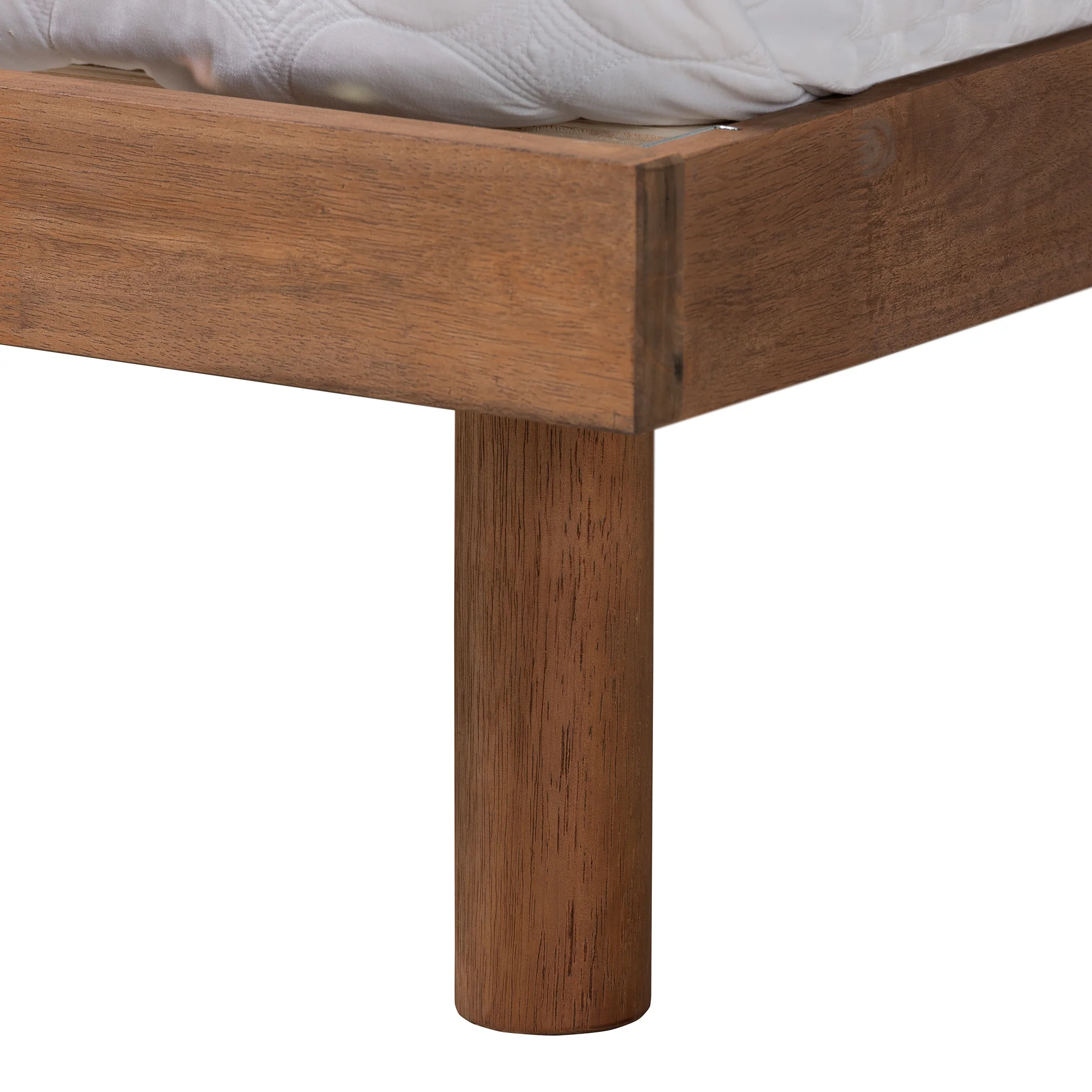 Baxton Studio Harper Mid-Century Modern Transitional Walnut Brown Finished Wood Full Size Platform Bed with Charging Station - Image 6