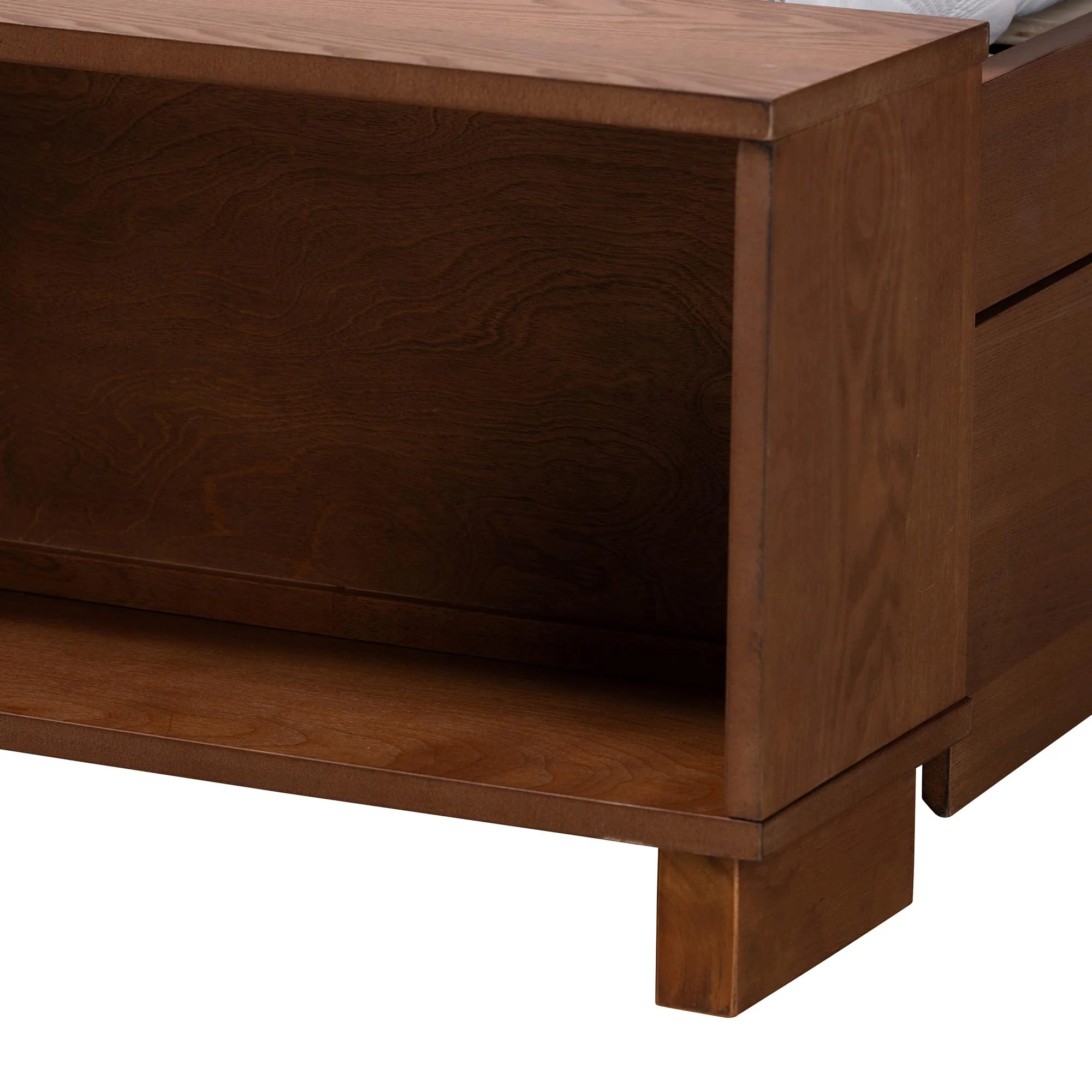 Baxton Studio Irena Classic Transitional Grey Fabric and Walnut Brown Finished Wood Queen Size Platform Storage Bed - Image 11
