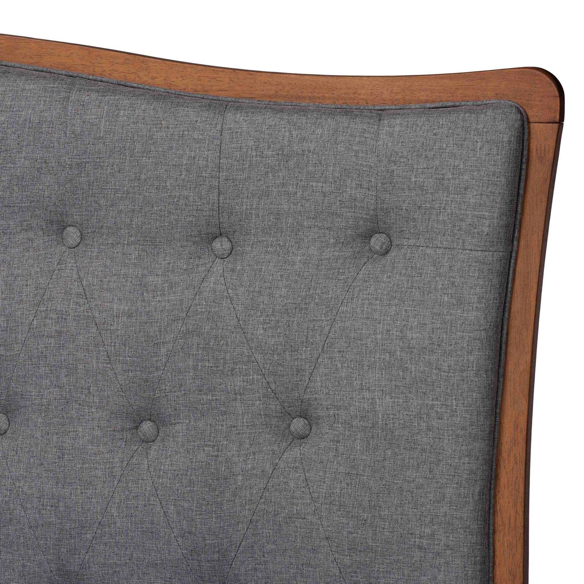Baxton Studio Kalare Classic Transitional Grey Fabric and Walnut Brown Finished Wood Queen Size Platform Storage Bed - Image 10