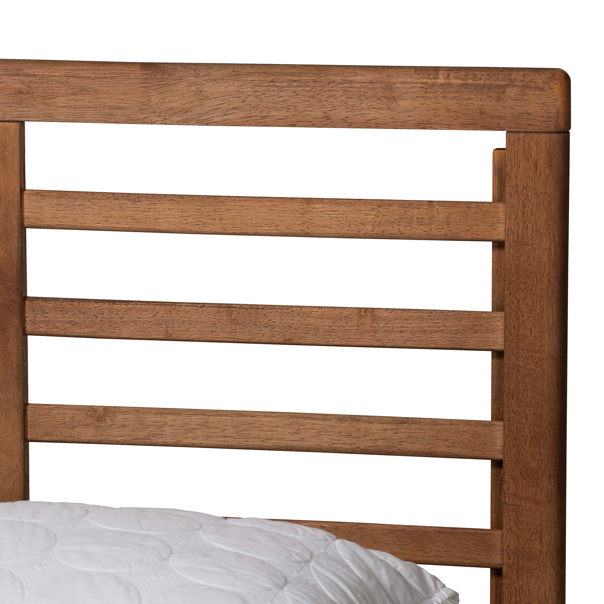 Baxton Studio Lucine Mid-Century Modern Ash Walnut Finished Wood Full Size Platform Bed - Image 5