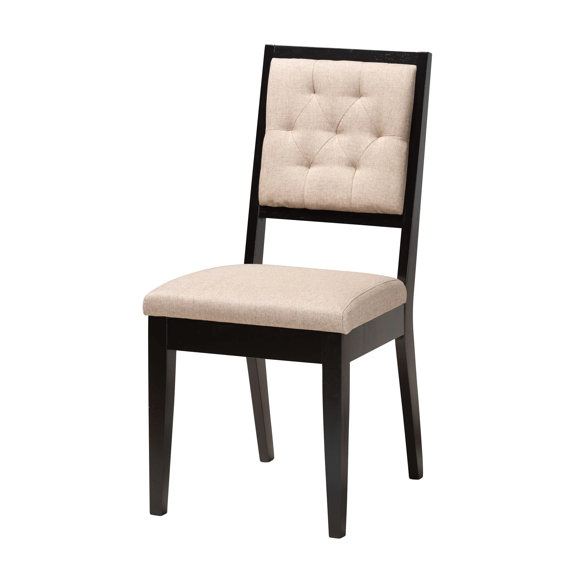 Baxton Studio Mana Modern Sand Fabric and Dark Brown Finished Wood 5-Piece Dining Set - Image 3
