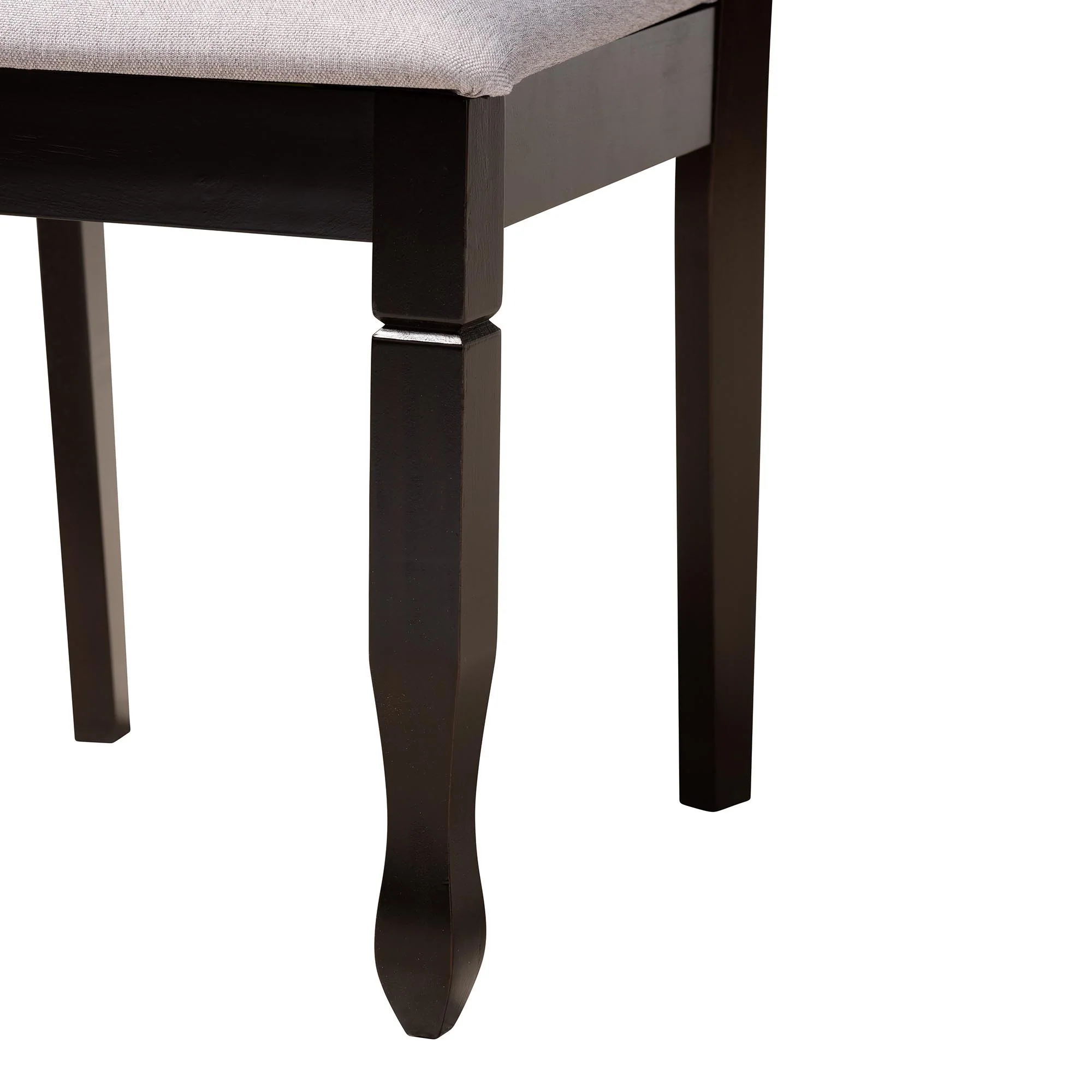 Baxton Studio Mila Modern Grey Fabric and Dark Brown Finished Wood 5-Piece Dining Set - Image 7