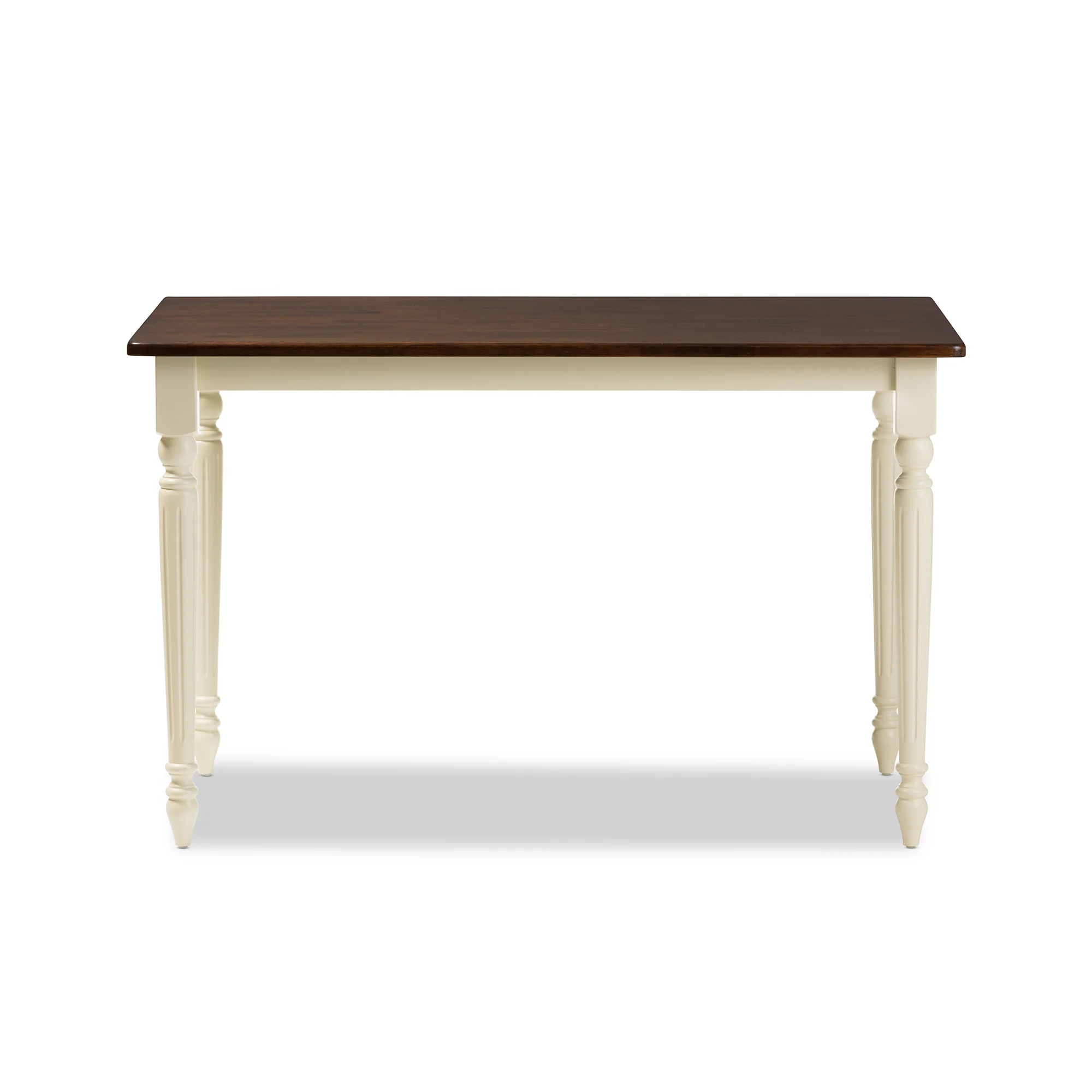 Baxton Studio Napoleon French Country Cottage Buttermilk and "Cherry" Brown Finishing Wood Dining Table