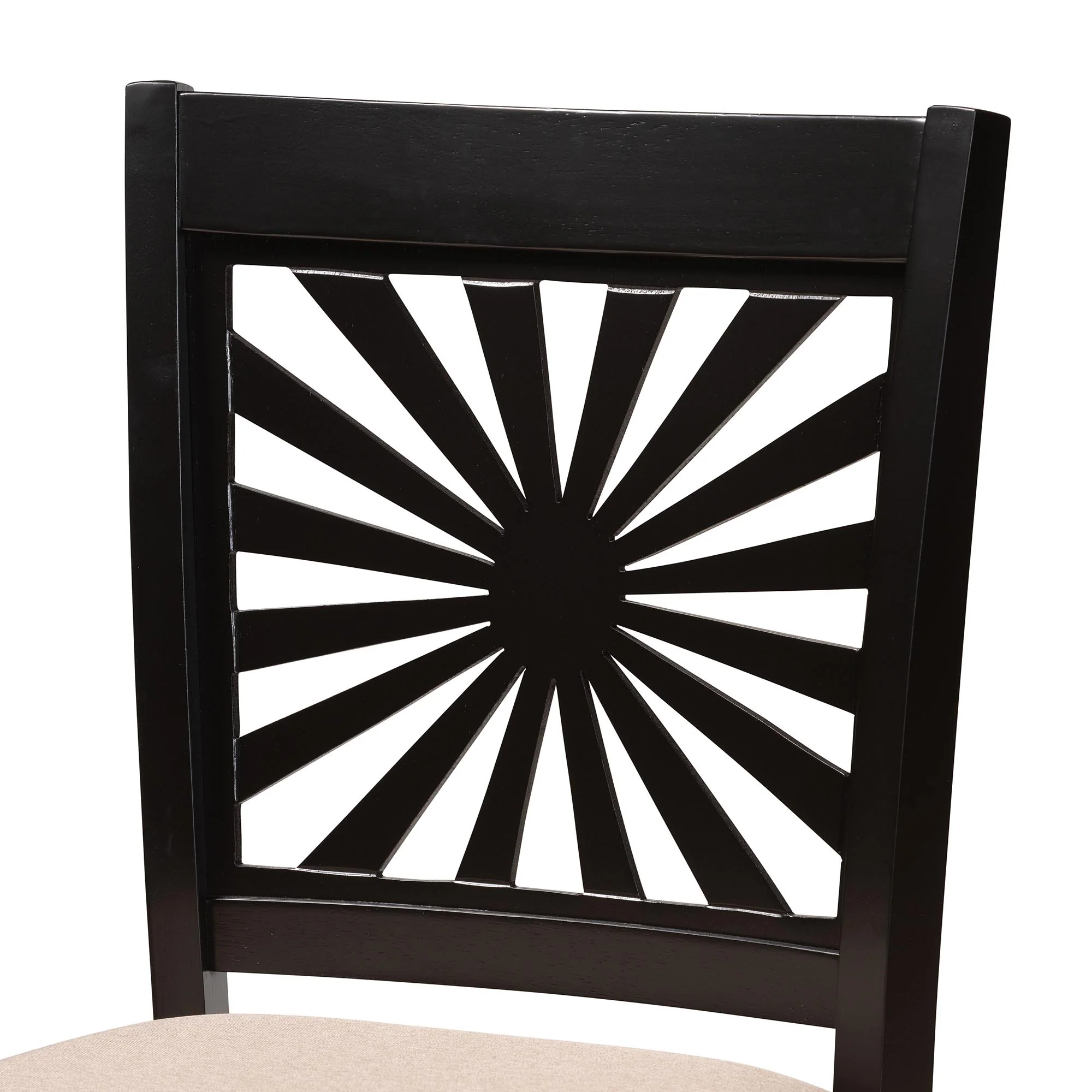 Baxton Studio Olympia Modern Beige Fabric and Espresso Brown Finished Wood 5-Piece Pub Set - Image 8
