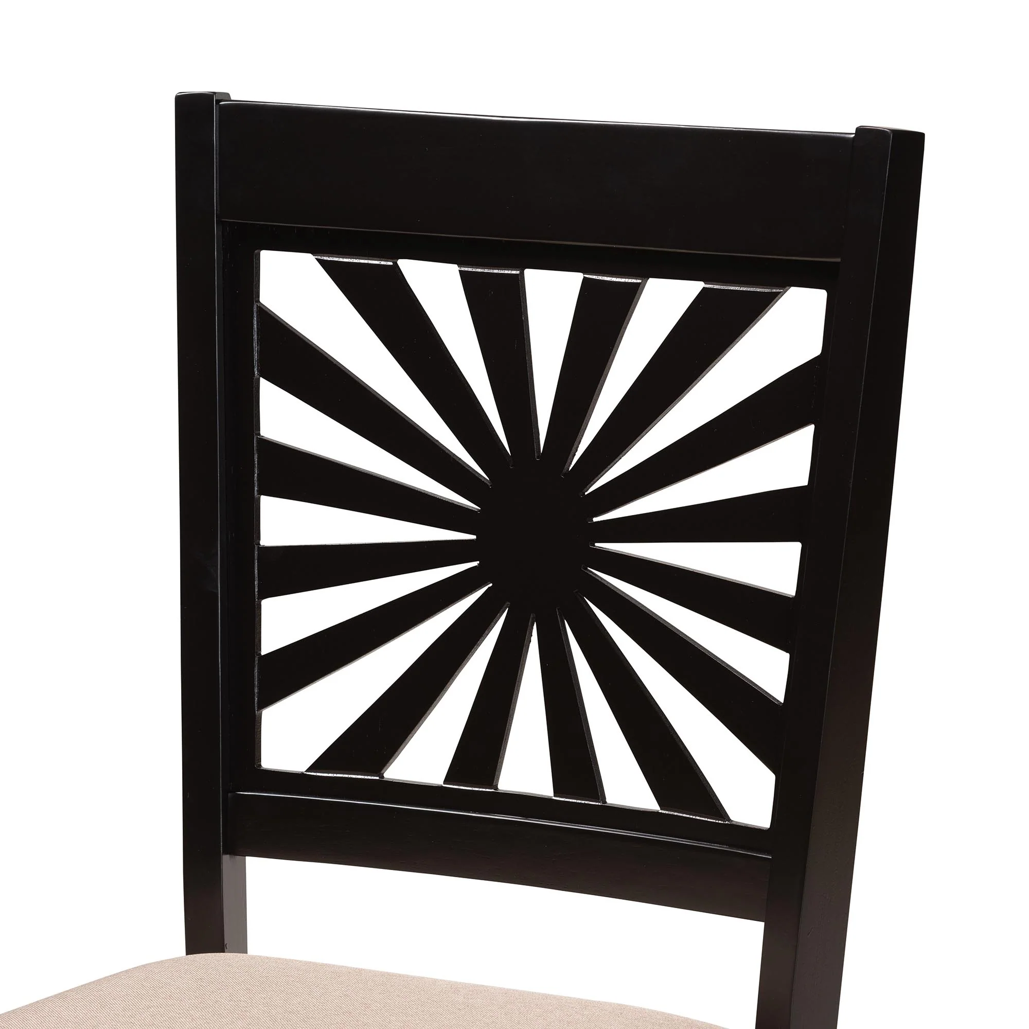 Baxton Studio Olympia Modern Beige Fabric and Espresso Brown Finished Wood 6-Piece Dining Set - Image 10