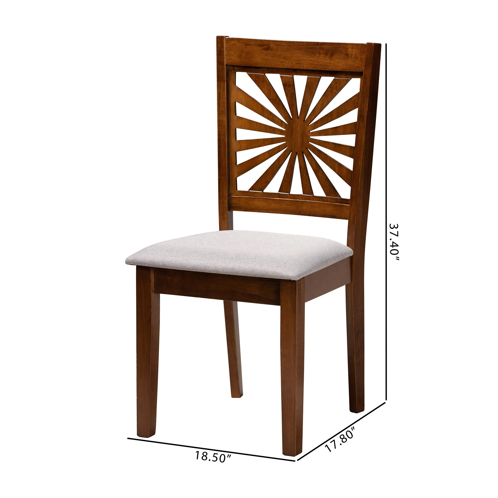 Baxton Studio Olympia Modern Beige Fabric and Espresso Brown Finished Wood Dining Chair - Image 12