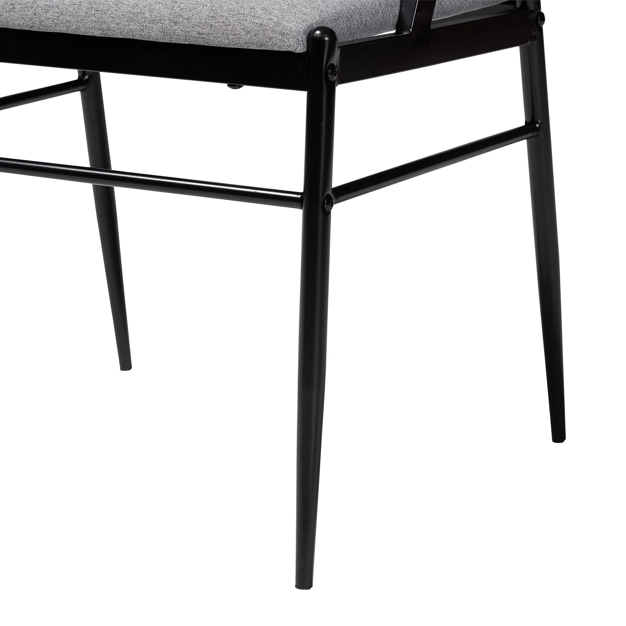 Baxton Studio Orrin Modern Industrial Grey Fabric and Metal Dining Set - Image 9