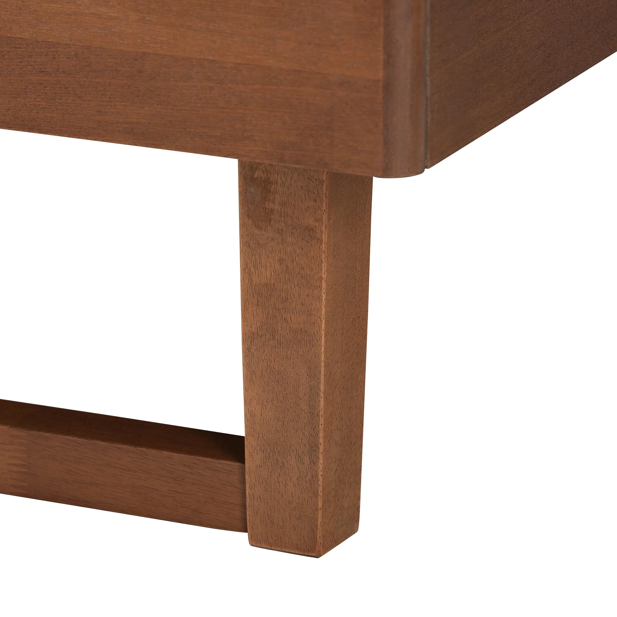 Baxton Studio Roald Mid-Century Modern Grey Fabric and Walnut Brown Wood Queen Size Platform Bed - Image 10