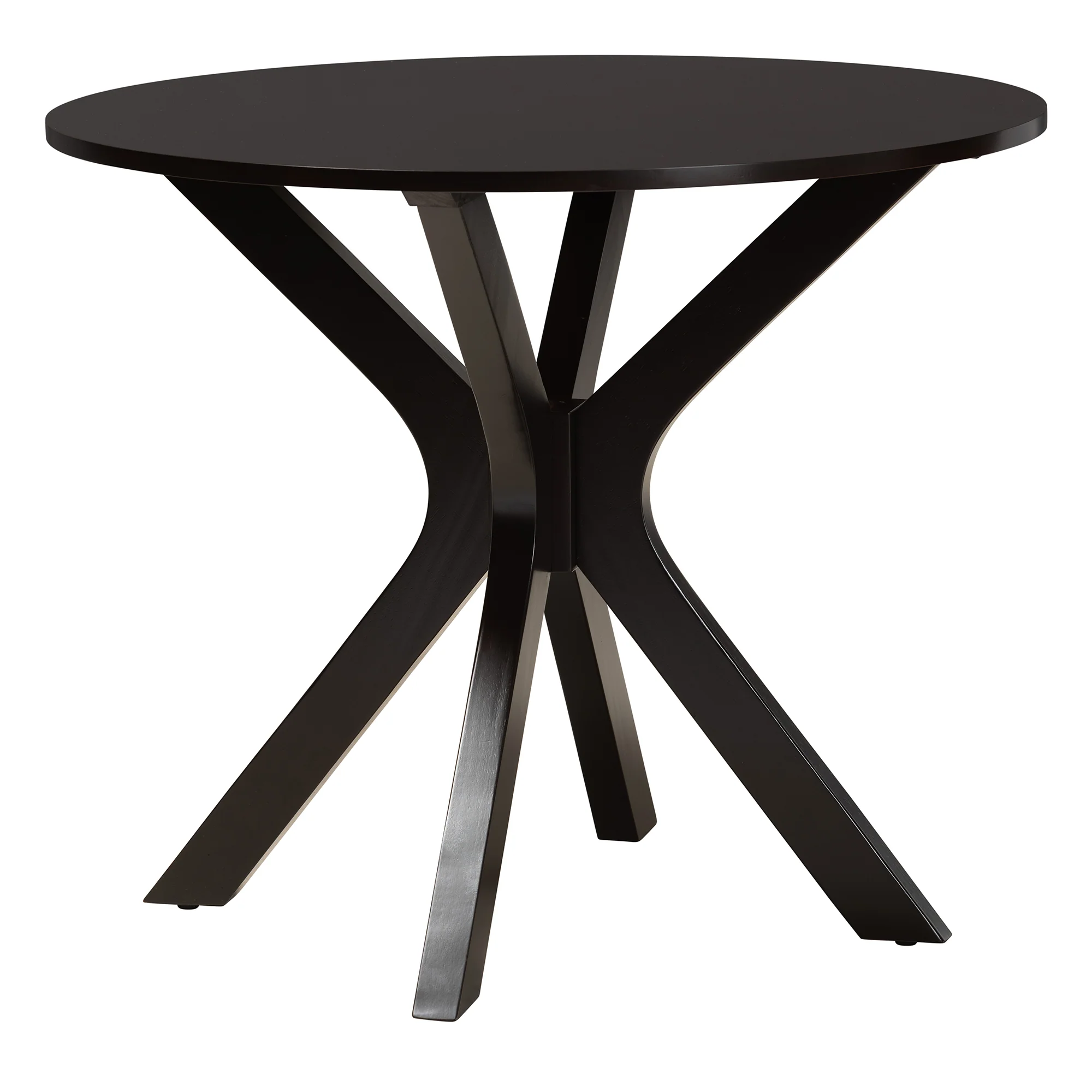 Baxton Studio Sadie Modern Beige Fabric and Espresso Brown Finished Wood 5-Piece Dining Set - Image 4