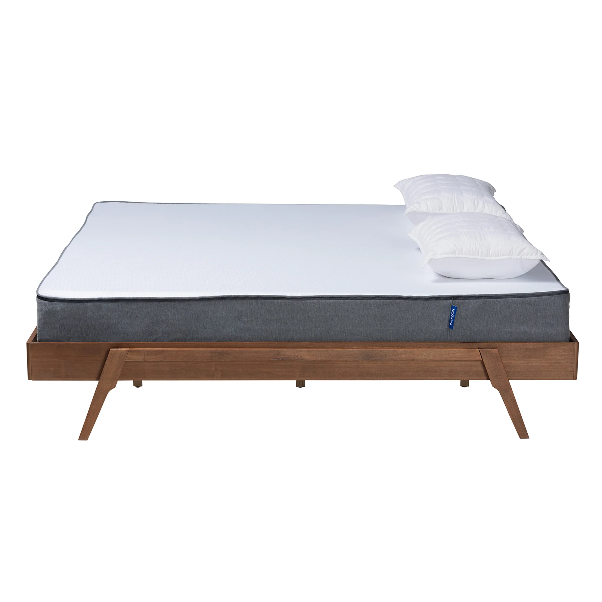 Baxton Studio Sarita Mid-Century Modern Ash Walnut Finished Wood King Size Bed Frame - Image 5