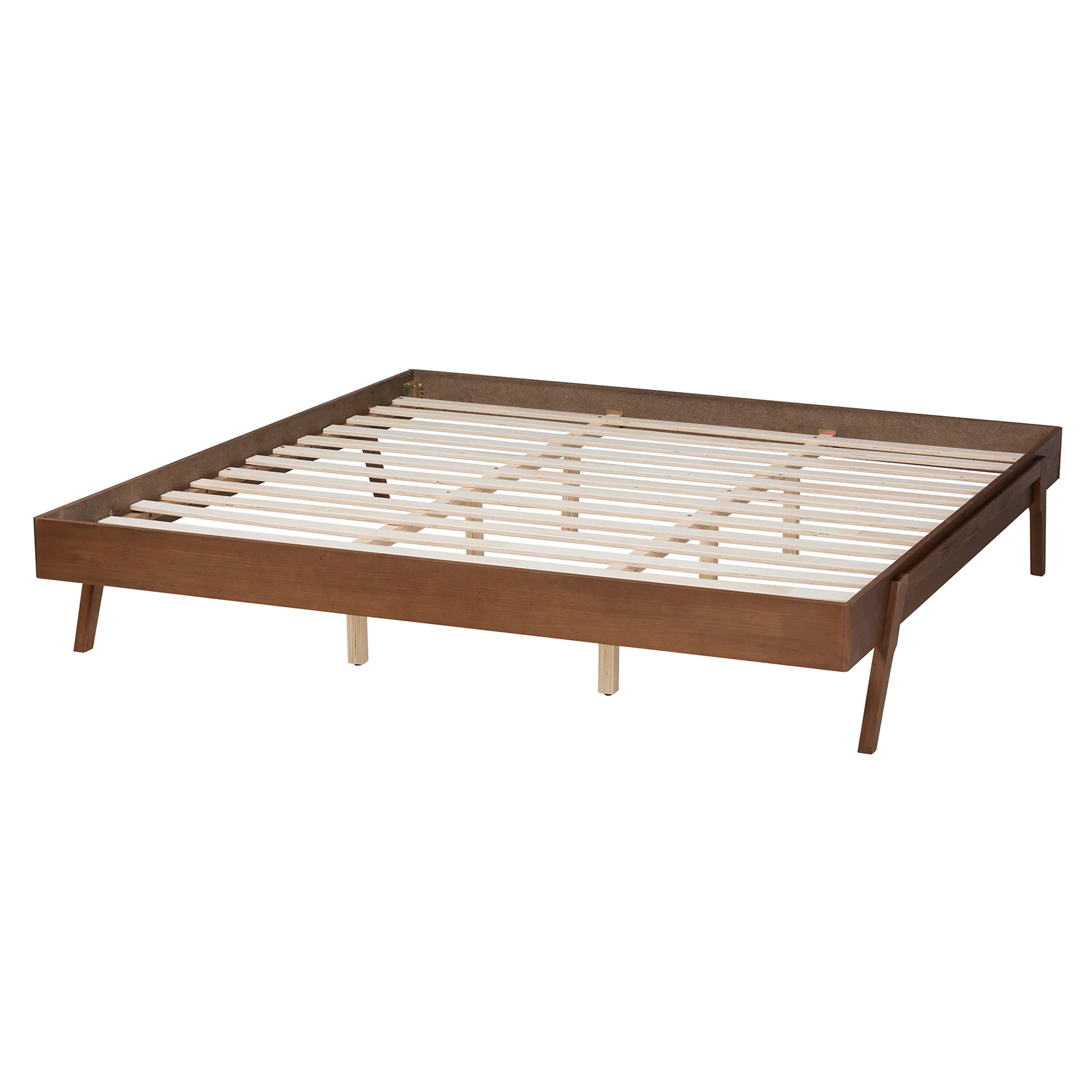 Baxton Studio Sarita Mid-Century Modern Ash Walnut Finished Wood Queen Size Bed Frame - Image 4