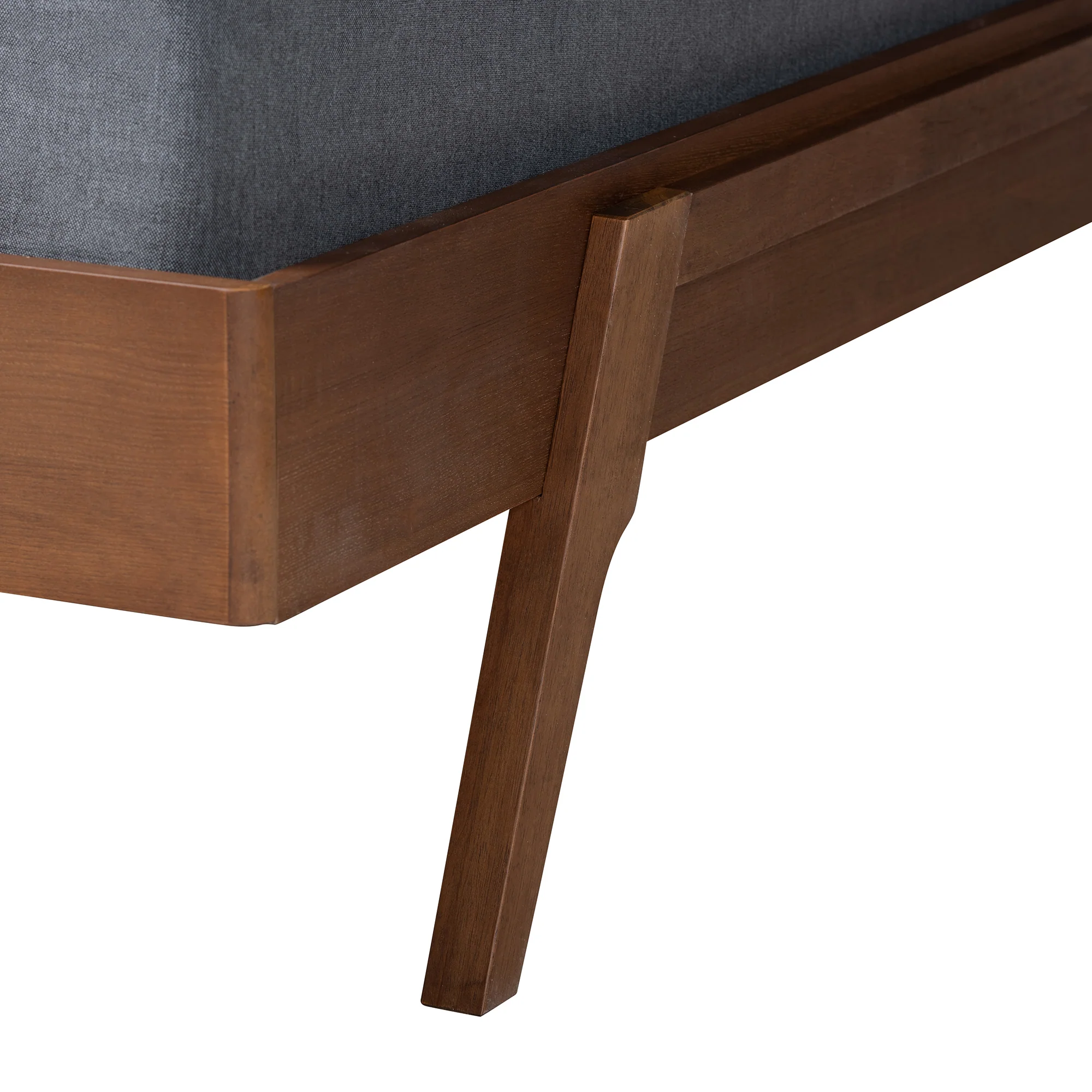 Baxton Studio Sarita Mid-Century Modern Ash Walnut Finished Wood Queen Size Bed Frame - Image 5