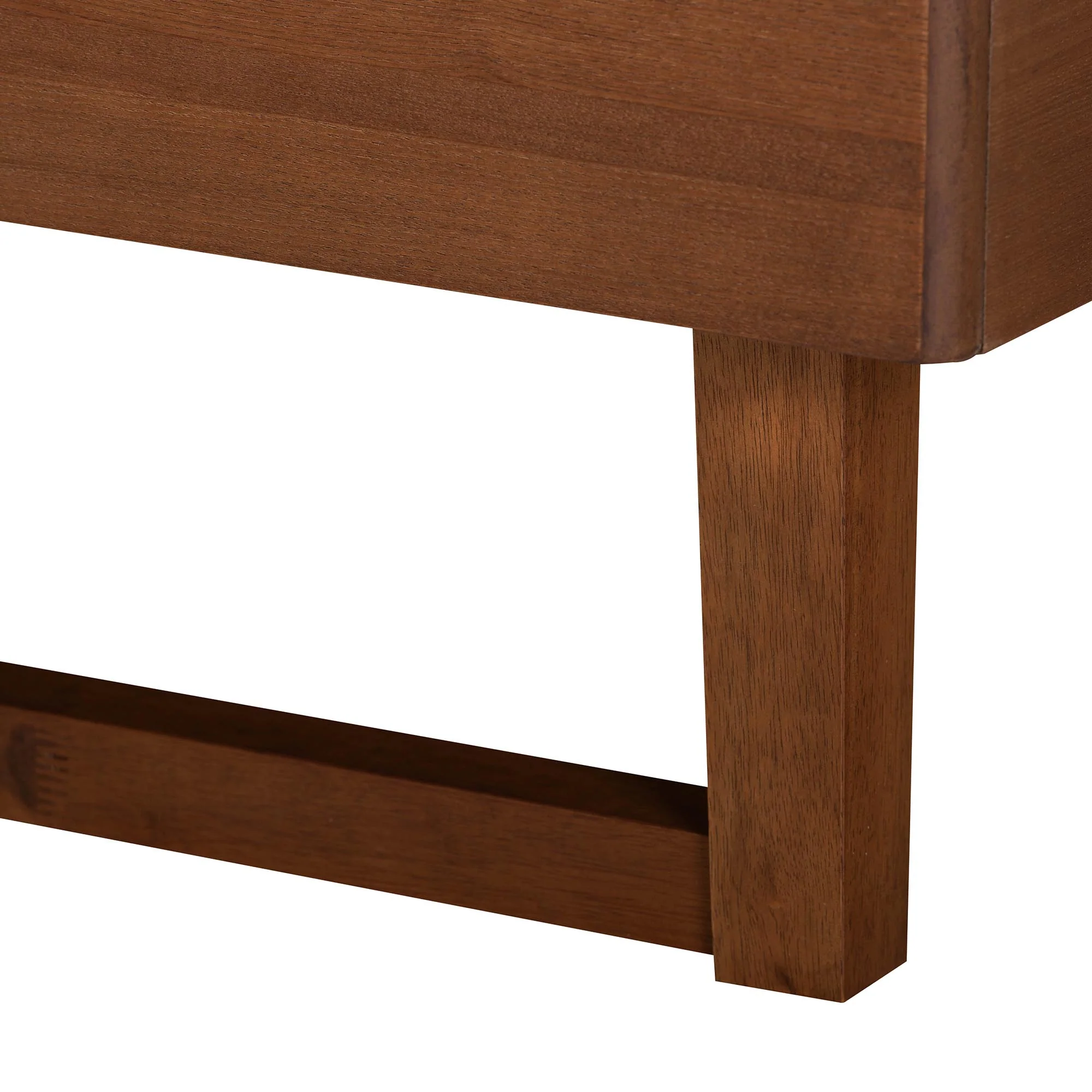 Baxton Studio Sereno Classic and Traditional Grey Fabric and Walnut Brown Finished Wood King Size Platform bed - Image 6