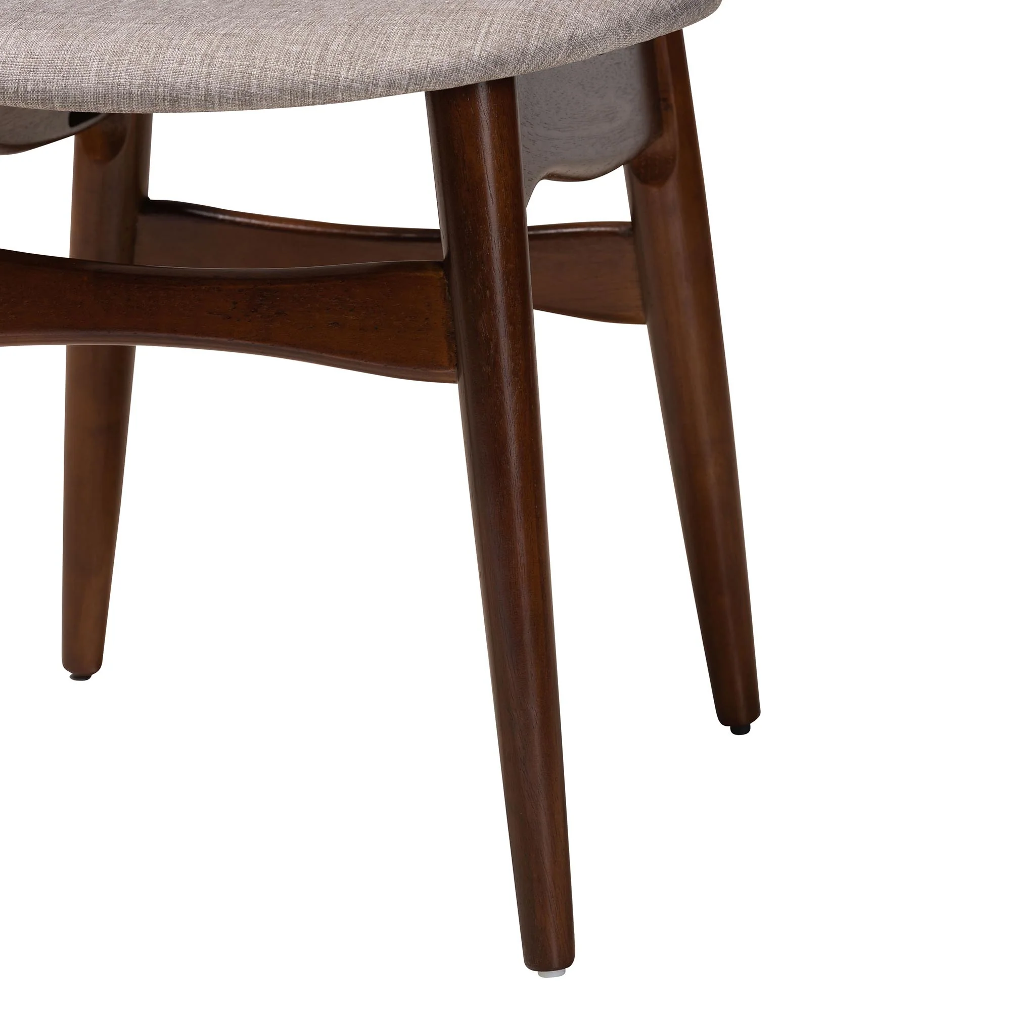Baxton Studio Tarana Mid-Century Modern Grey Fabric and Walnut Brown Finished Wood 7-Piece Dining Set - Image 9