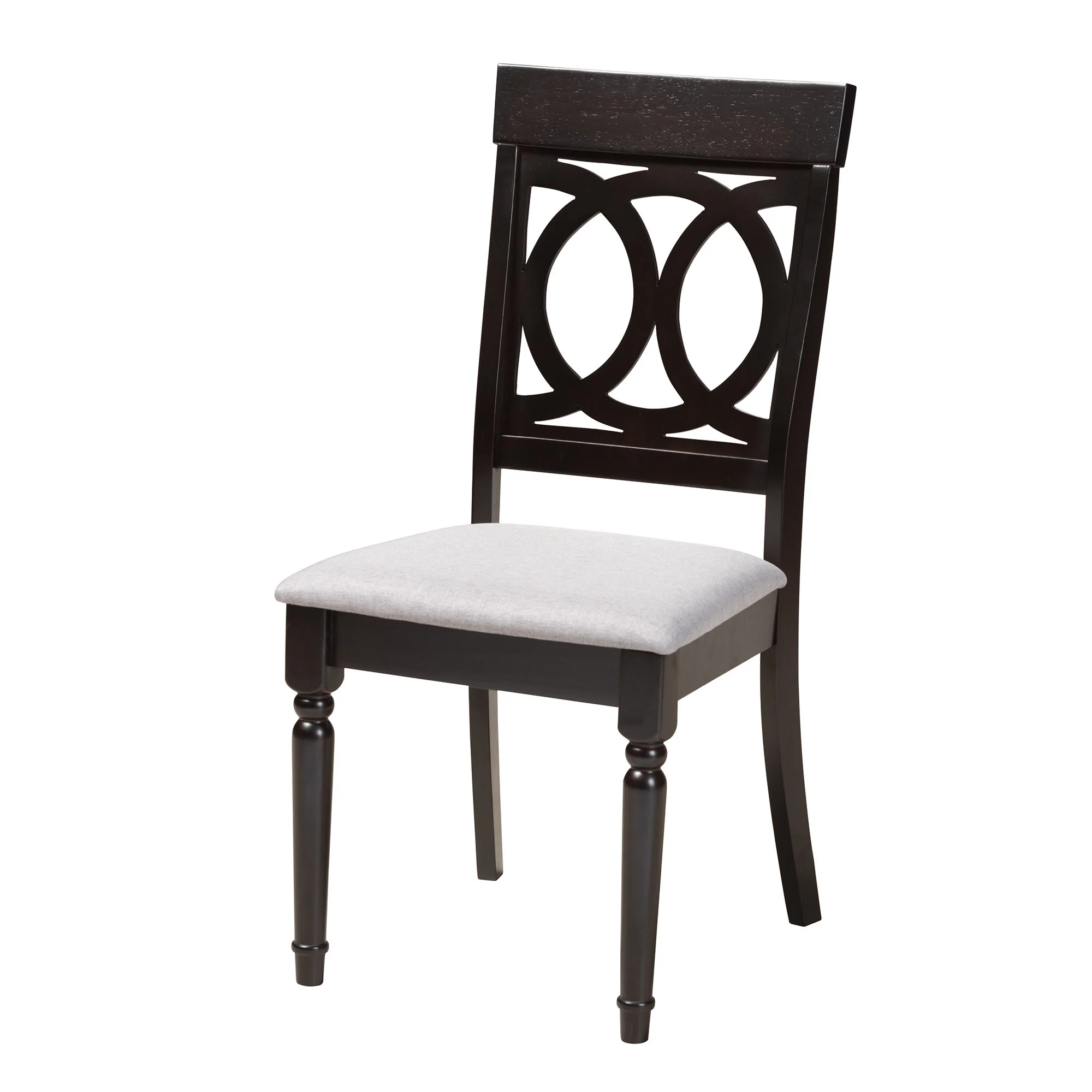 Baxton Studio Velia Modern Grey Fabric and Dark Brown Finished Wood 5-Piece Dining Set - Image 5