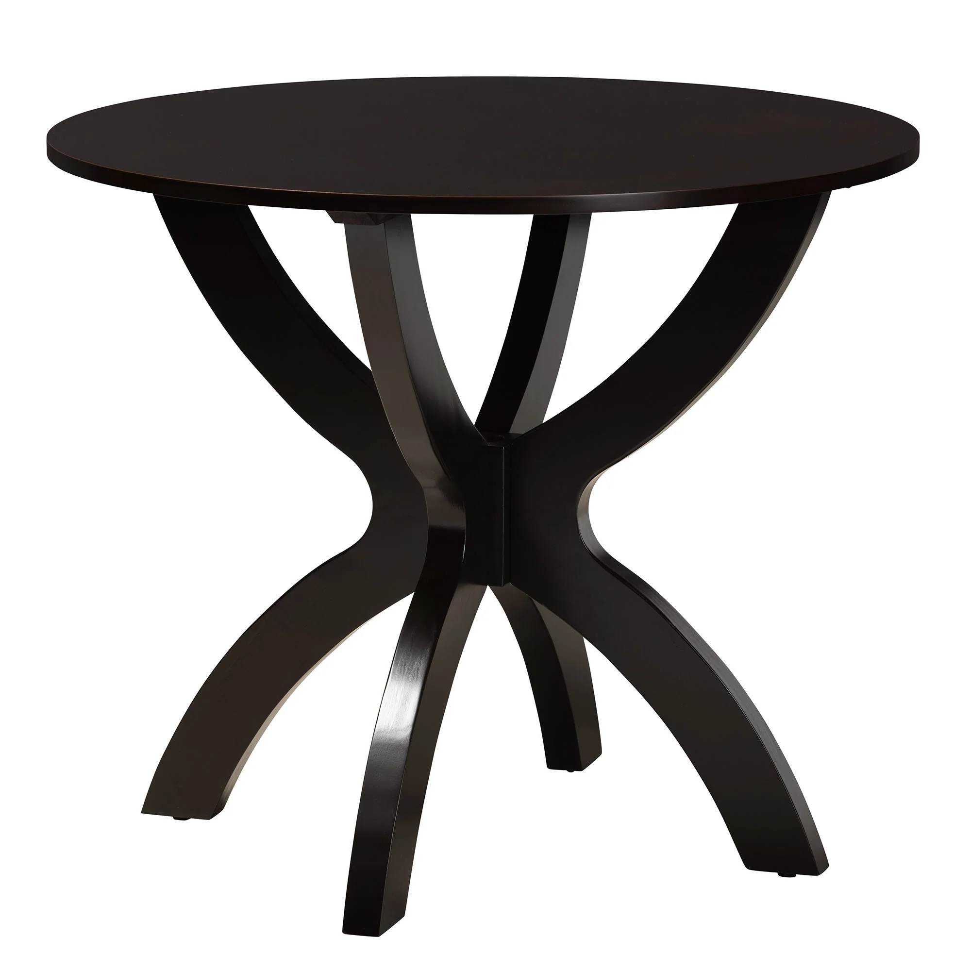 Baxton Studio Velia Modern Sand Fabric and Dark Brown Finished Wood 5-Piece Dining Set - Image 6