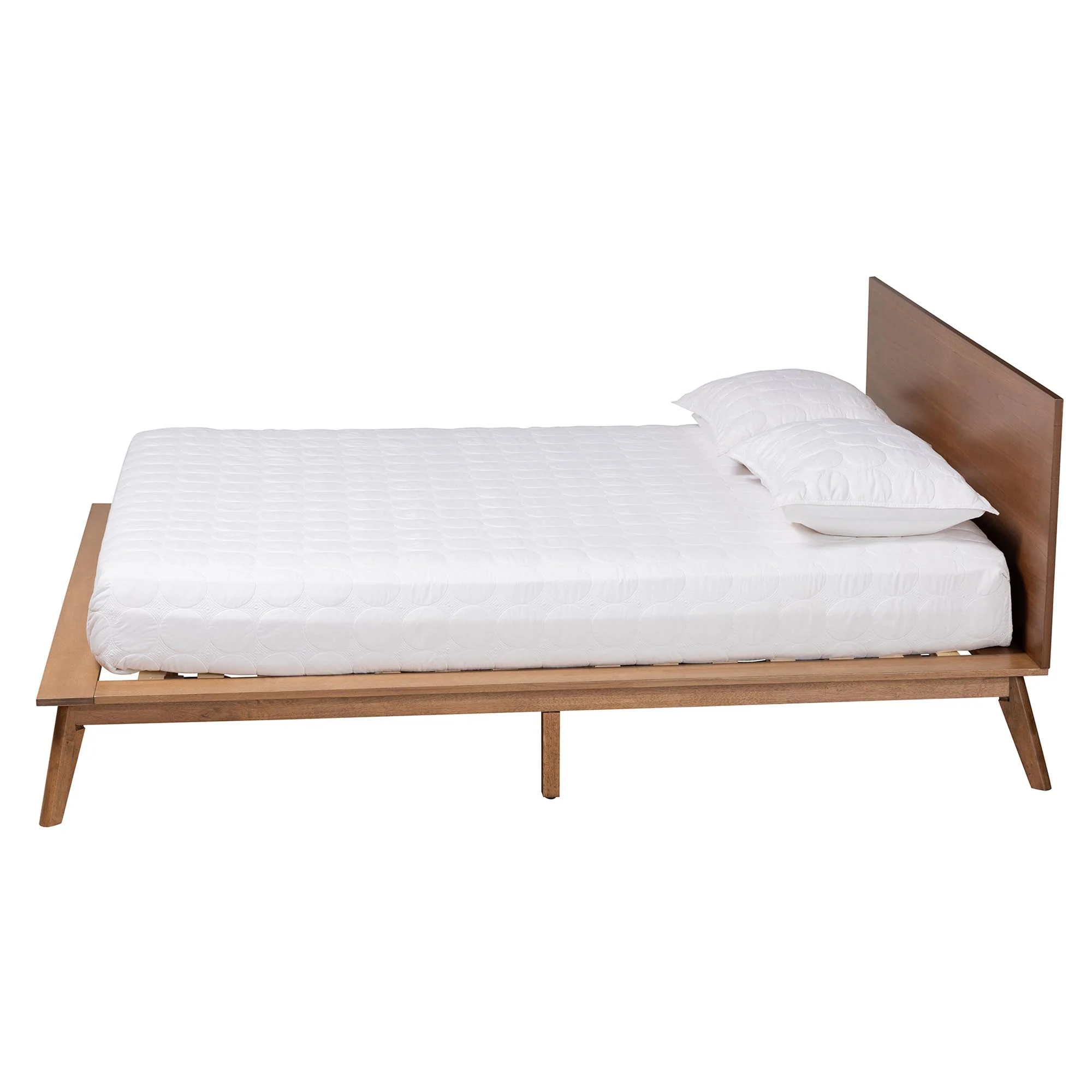 Baxton Studio Wheatley Mid-Century Modern Walnut Brown Finished Wood Queen Size Platform Bed - Image 3