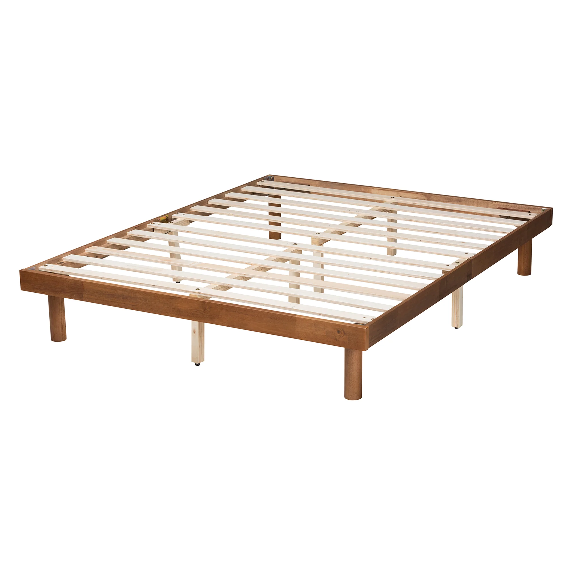 Baxton Studio Winston Mid-Century Modern Walnut Brown Finished Wood Queen Size Platform Bed frame - Image 4